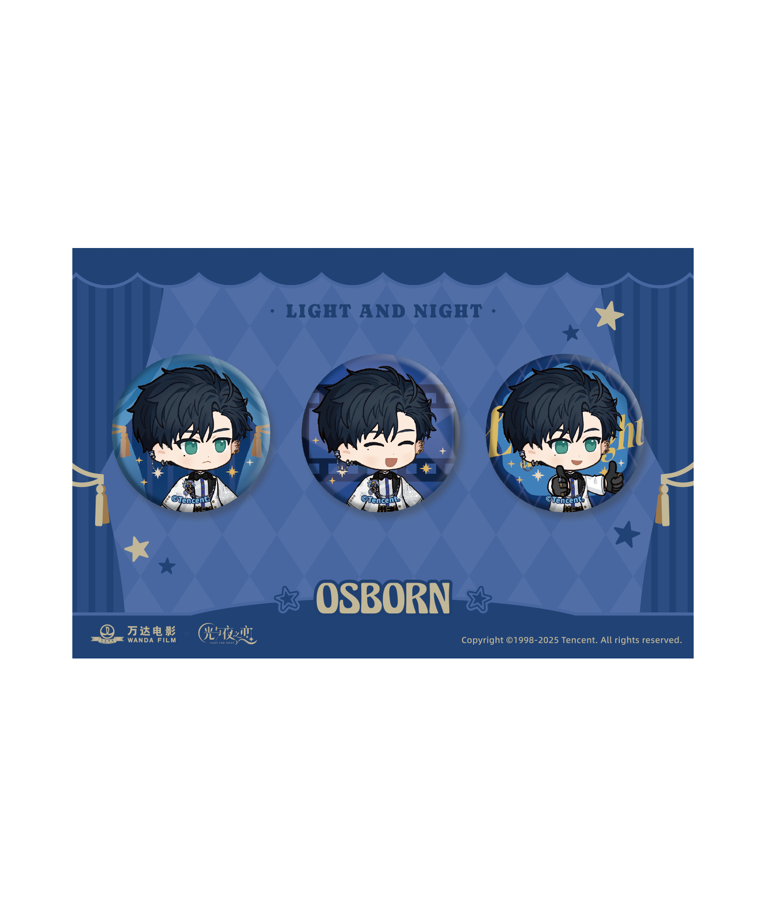[LIGHT AND NIGHT] Light and Night x Wanda Film Chibi Badge Set