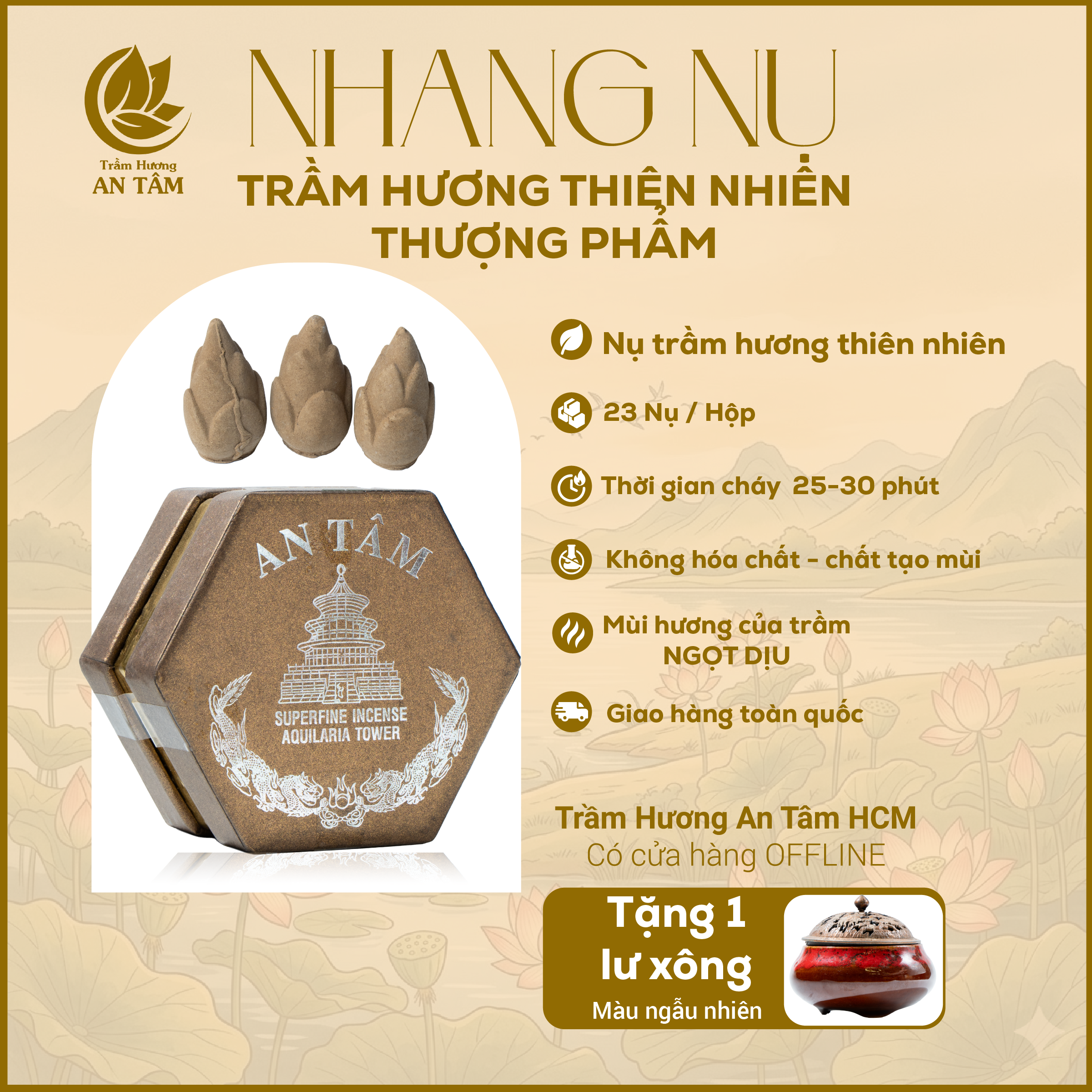 Nhang Nụ Trầm Hương Thiên Nhiên Thượng Phẩm
