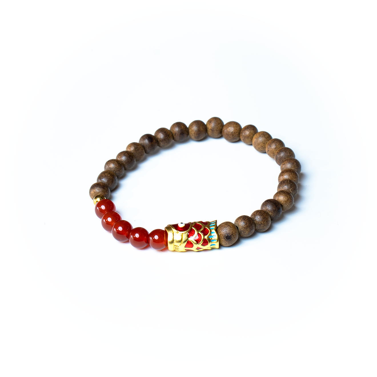 Vòng tay gỗ cá chép vàng 26