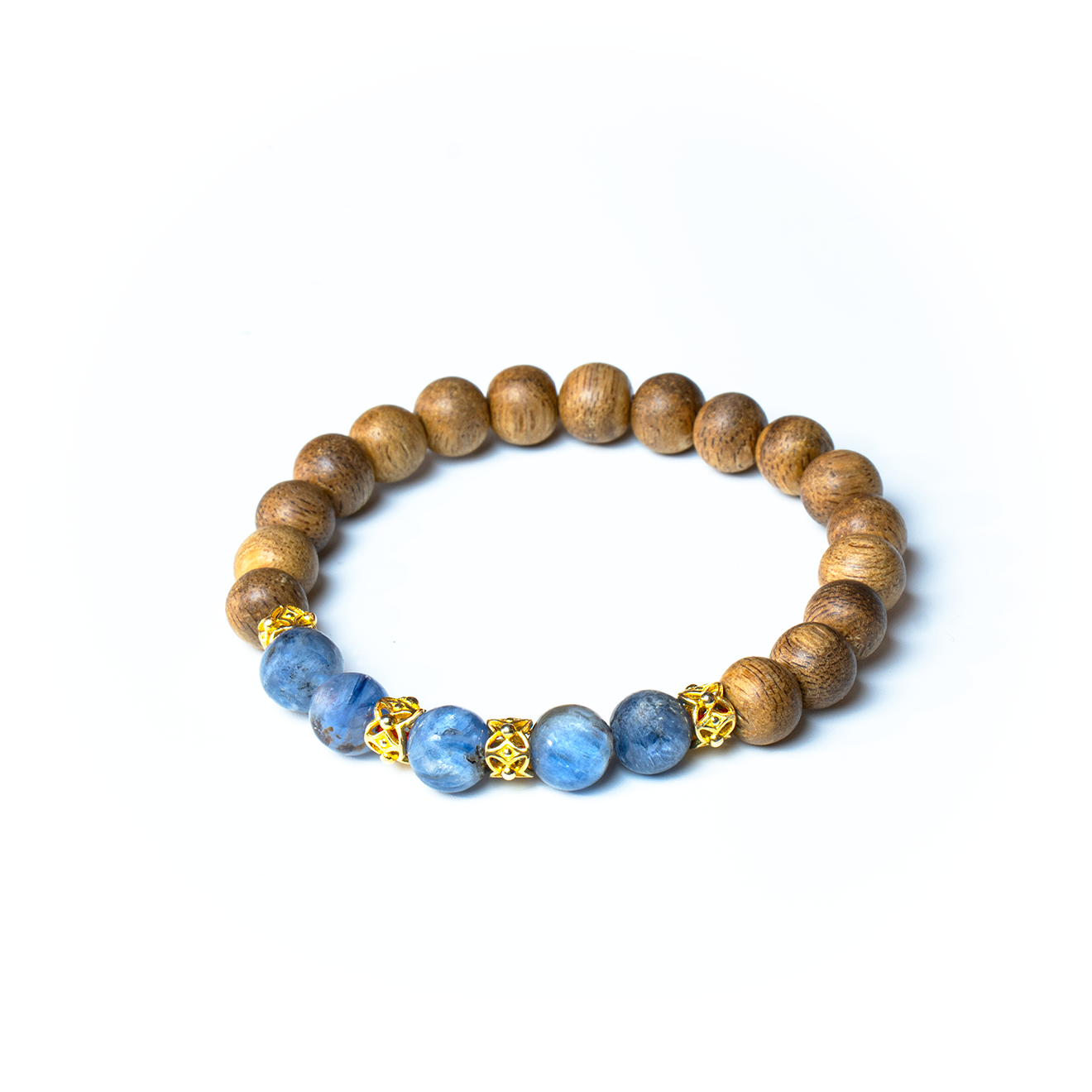 Vòng tay gỗ và đá xanh