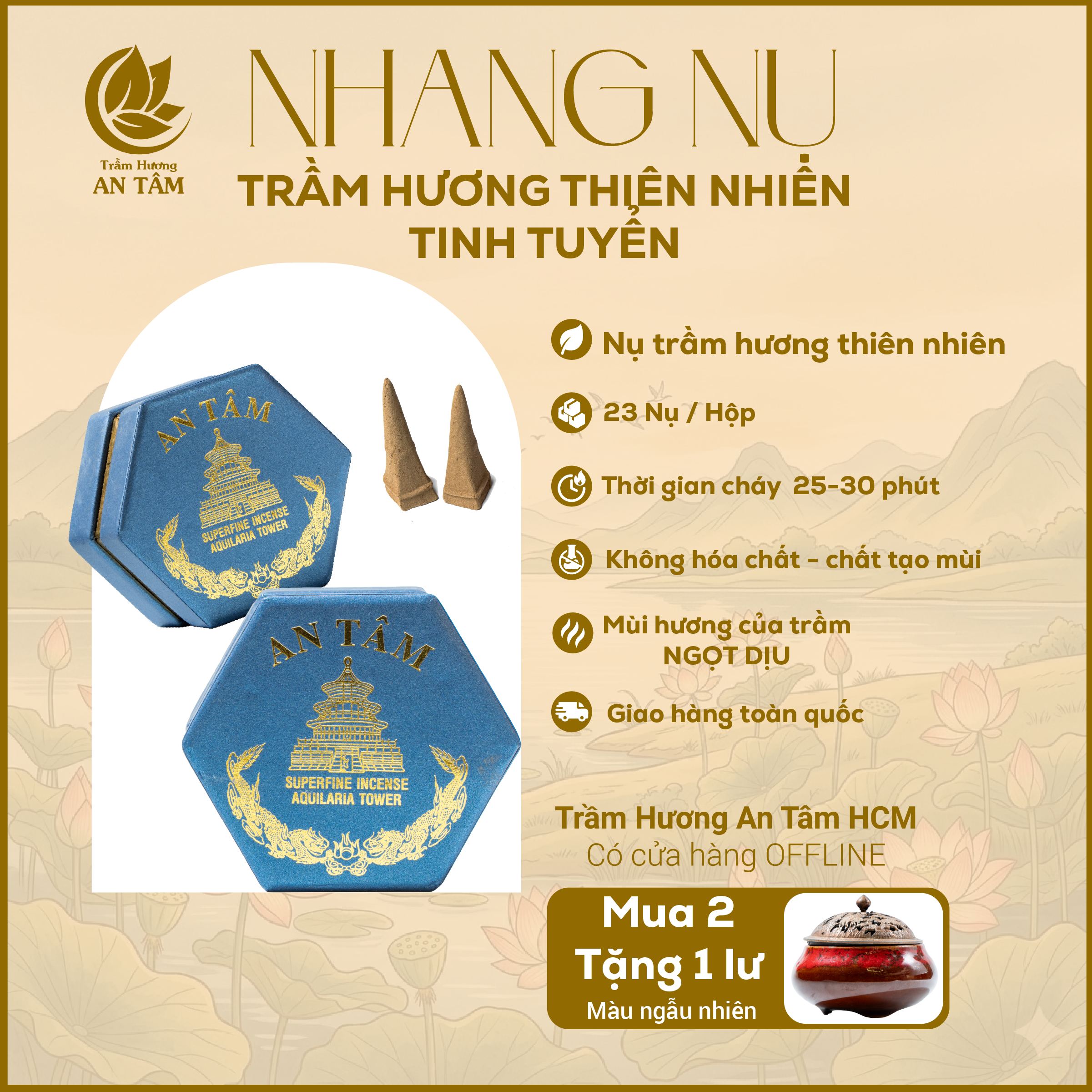 Nhang Nụ Trầm Hương Tinh Tuyển 23 nụ