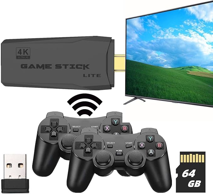 2.4G Stick Mini Game Gamepad Wireless Family Game Output HDMI 10000 Free Games Simulator Multiple Games Can be archived/searched/collected