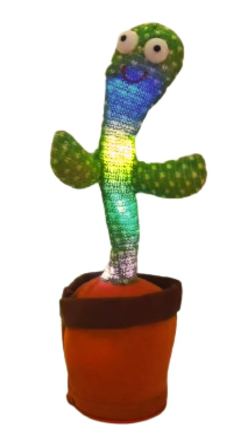 Rechargeable Dancing Cactus Toy Repeats What You Say | Wiggle, Sings and Talks | Colorful LED Lights | Children’s Under 3 Months to 10 Years