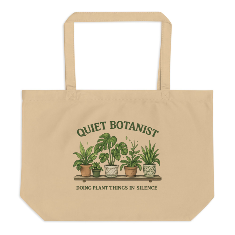 Quiet Botanist Large organic tote bag | Organic Cotton Plant Lover Tote Bag