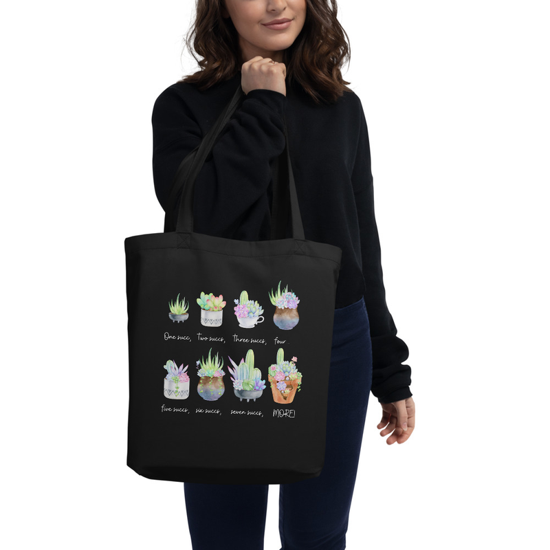 Endless Succs Black Tote — Stylish Eco Bag for Succulent Lovers
