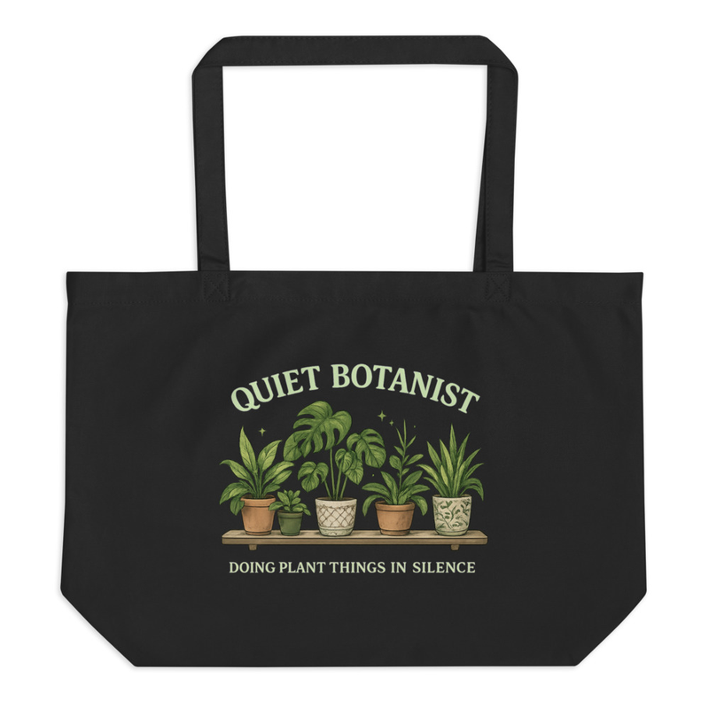 Quiet Botanist Large organic tote bag | Organic Cotton Plant Lover Tote Bag