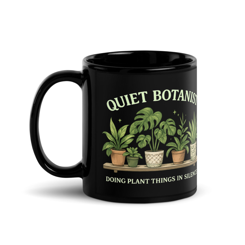 Quiet Botanist Mug | Botanical Coffee Mug for Introverted Plant Lovers Black