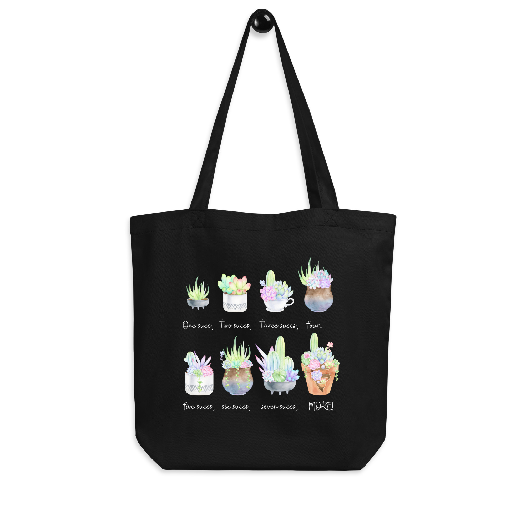 Endless Succs Black Tote — Stylish Eco Bag for Succulent Lovers
