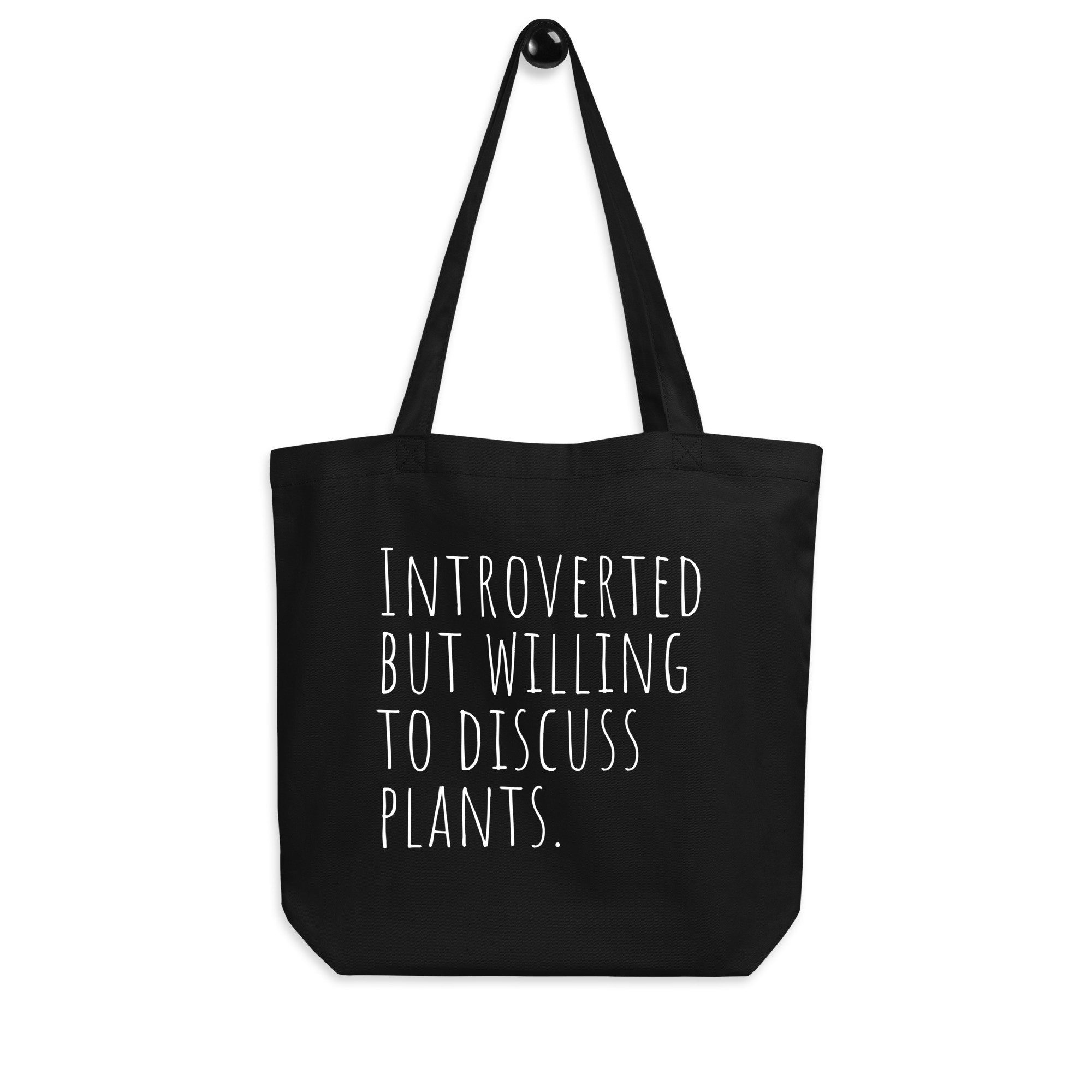 The Quiet Botanist Tote Black — Eco-Friendly Reusable Bag for Plant Lovers