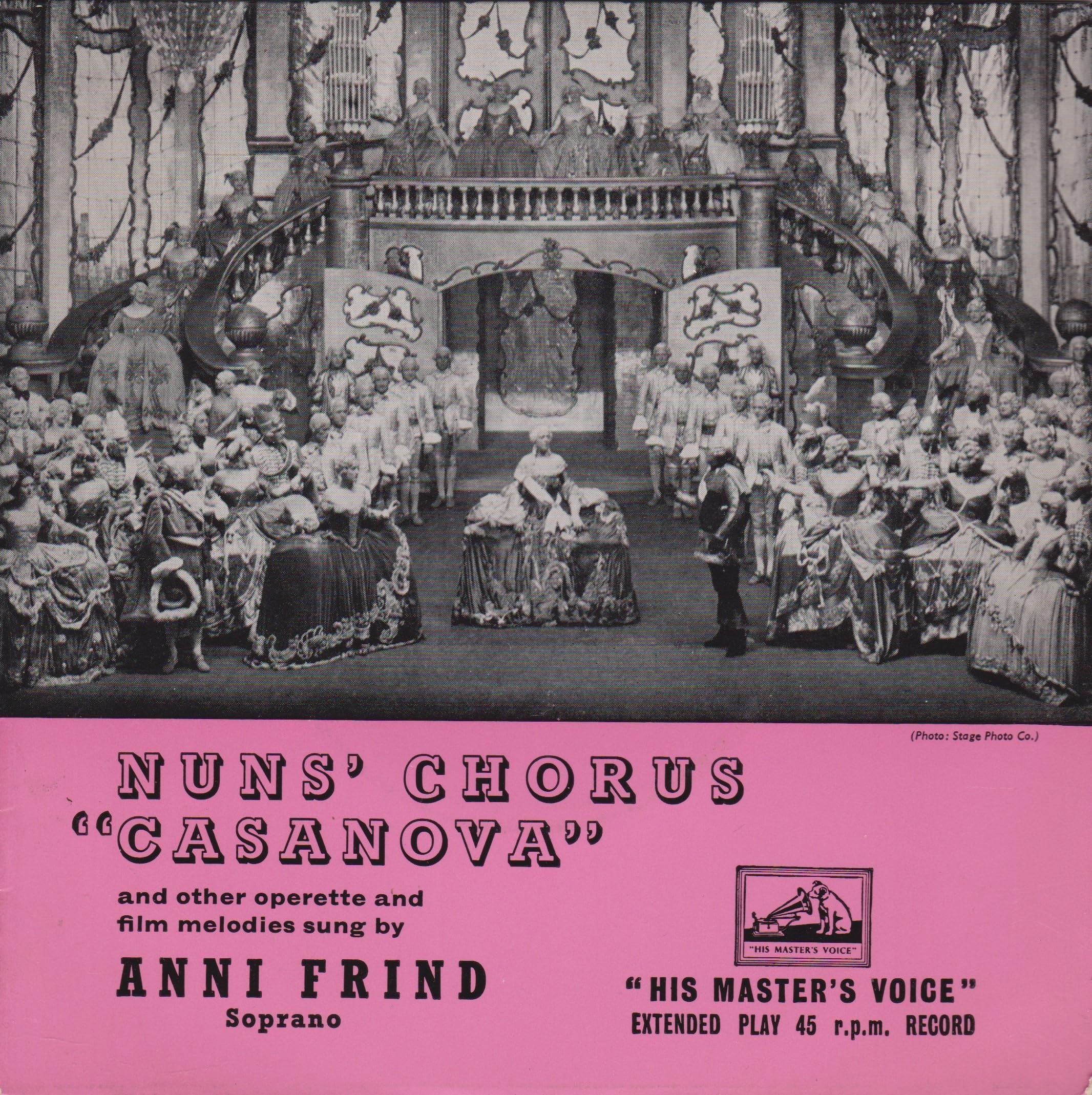 Anni Frind – Nuns' Chorus "Casanova" And Other Operette And Film Melodies (HMV) 7" vinyl EP VG/VG