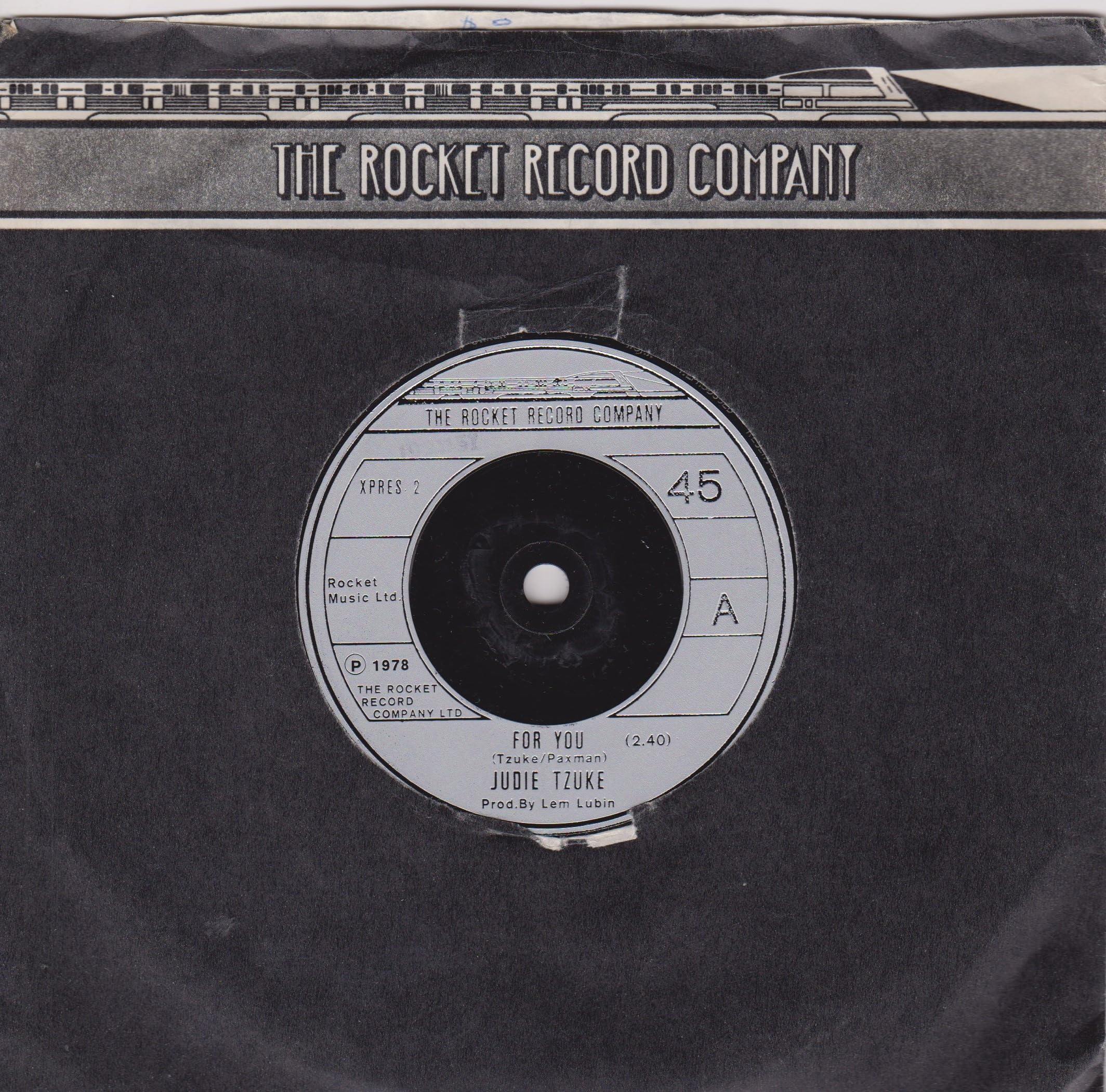 Judie Tzuke – For You (Rocket 1978) 7" vinyl single VG/VG