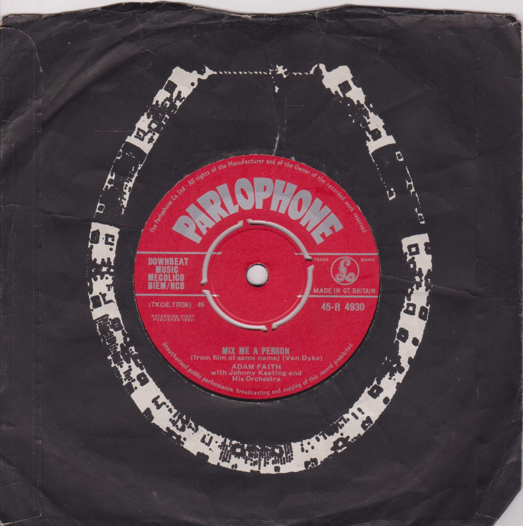 Adam Faith – Mix Me A Person (Parlophone 1962) 7" vinyl single VG/-