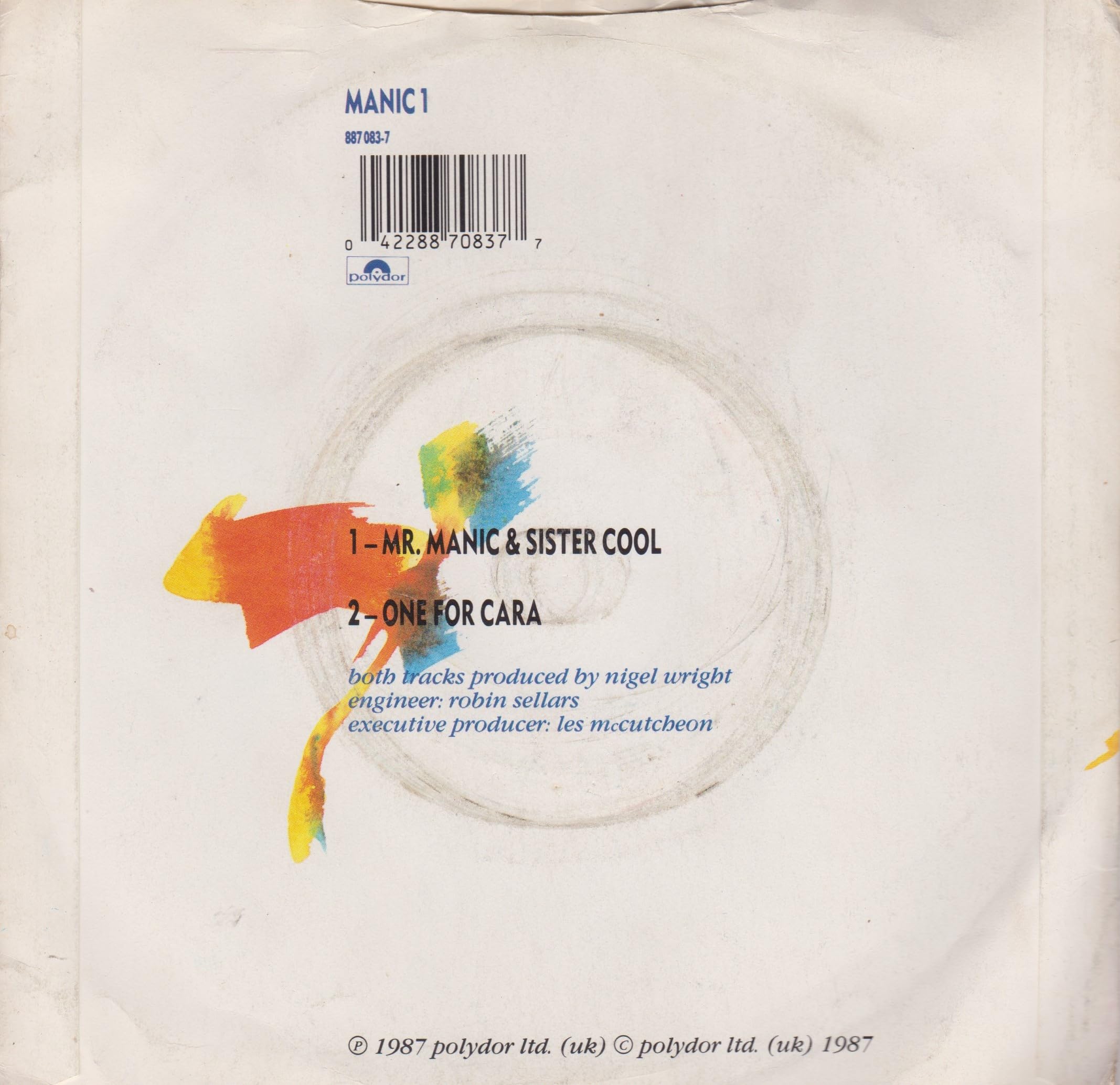 Shakatak ‎– Mr. Manic & Sister Cool (Polydor 1987) 7" vinyl P/S single VG/VG