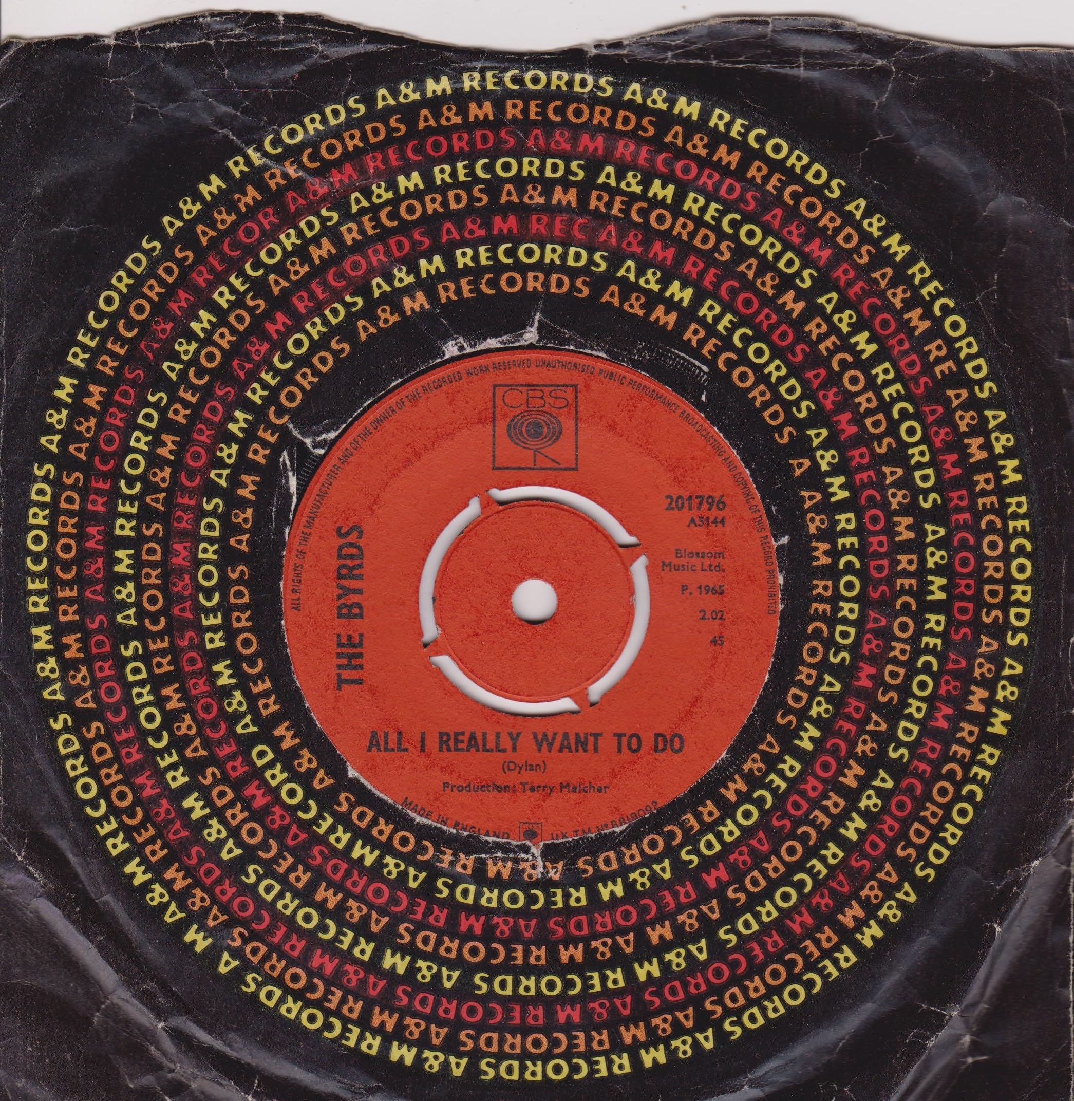 The Byrds - All I Really Want To Do (CBS 1965) 7" vinyl single VG/-