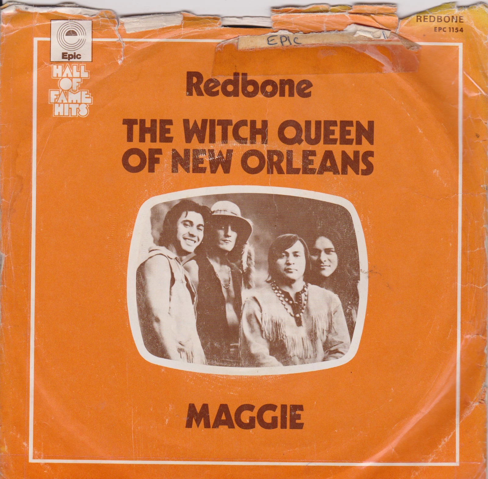 Redbone – The Witch Queen Of New Orleans (Epic 1973) 7" vinyl single VG/F