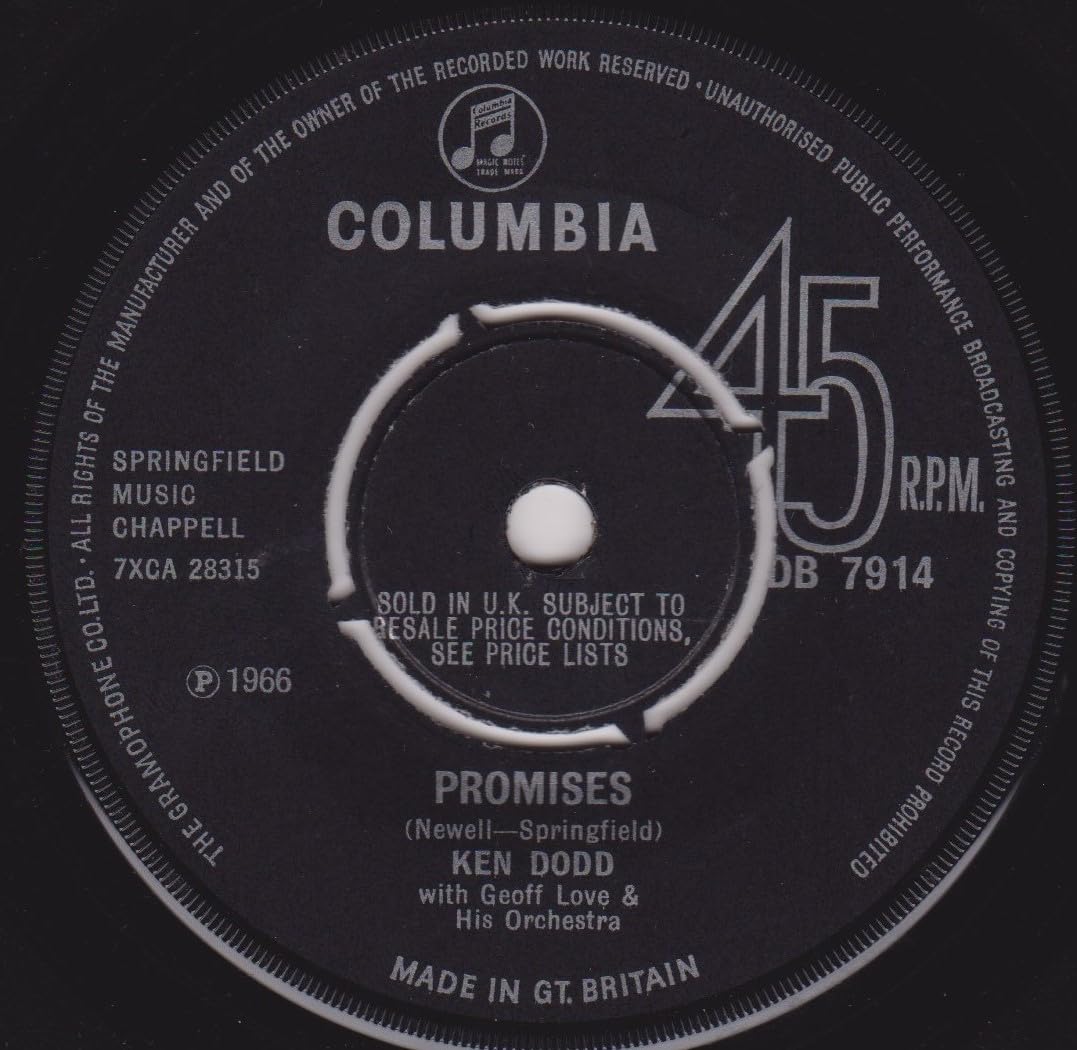 Ken Dodd With Geoff Love & His Orchestra – Promises (Columbia 1966) 7" vinyl single VG/-