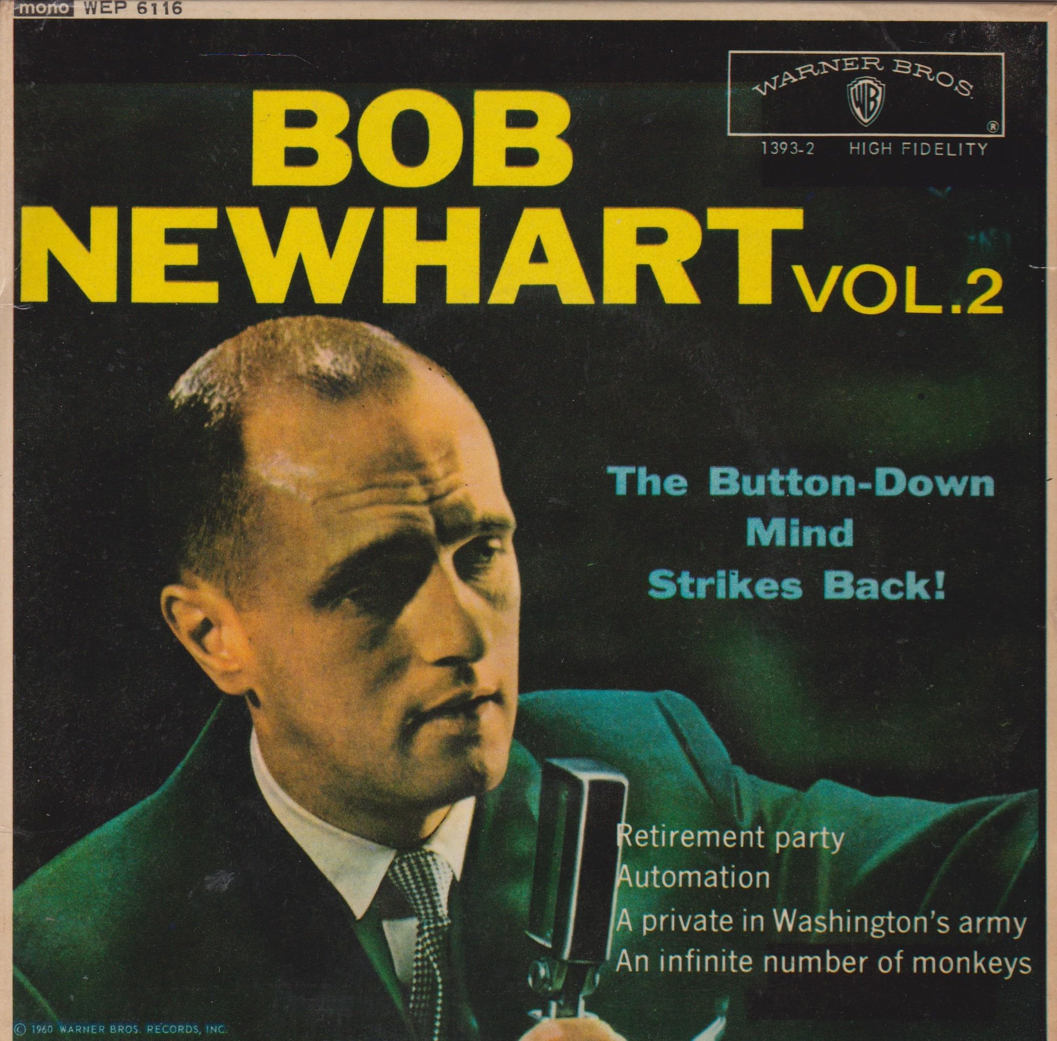 Bob Newhart – The Button Down Mind Strikes Back – Vol. 2 (Warner Bros 1963) 7" vinyl EP VG/VG