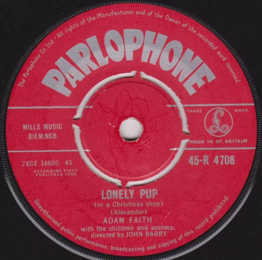 Adam Faith – Lonely Pup (In A Christmas Shop) (1967) 7" vinyl single VG/-