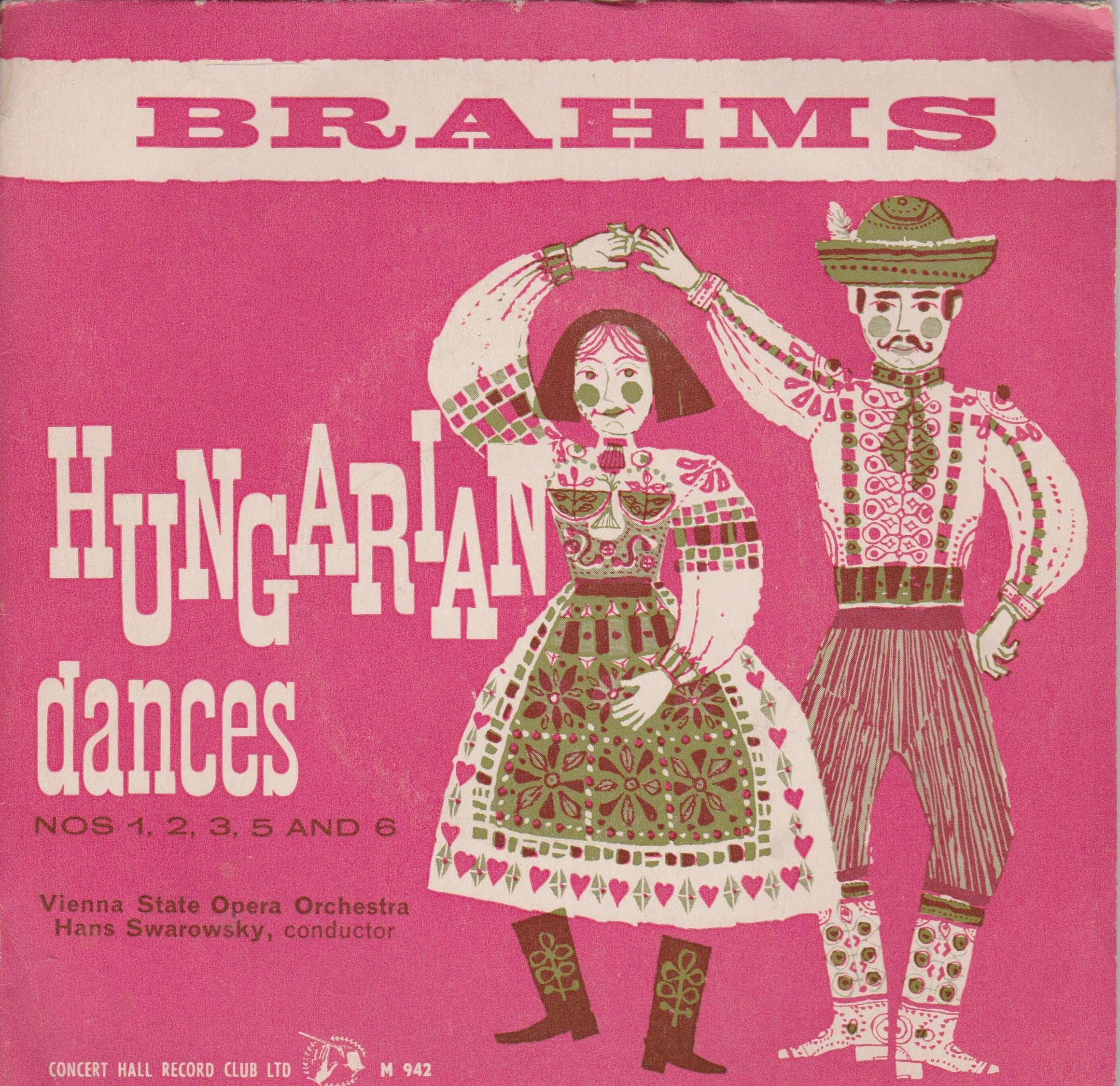 Brahms - Hungarian Dances Nos 1, 2, 3, 5 & 6 (Concert Hall 1961) 7" vinyl EP VG/VG