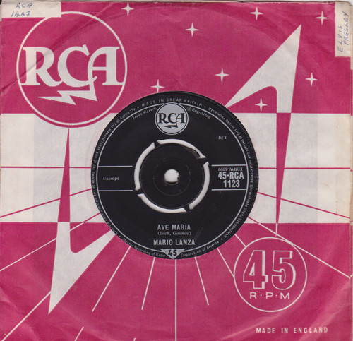 Mario Lanza – Ave Maria (RCA 1959) 7" vinyl single VG/-