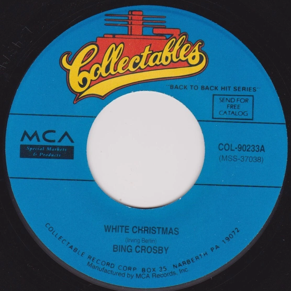 Bing Crosby – White Christmas / God Rest Ye Merry Gentlemen 7" US vinyl VG/-