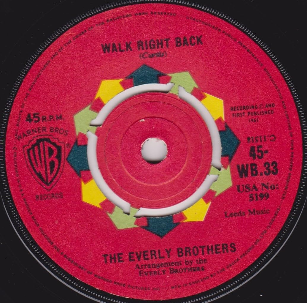 The Everly Brothers – Walk Right Back (Warner Bros 1961) 7" vinyl single VG/-