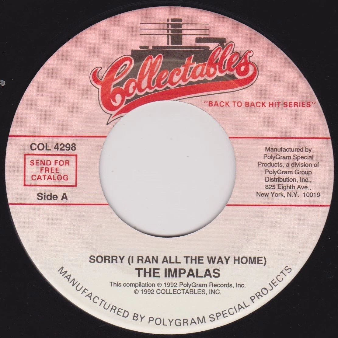 The Impalas – Sorry (I Ran All The Way Home) 7" vinyl single VG/- jukebox