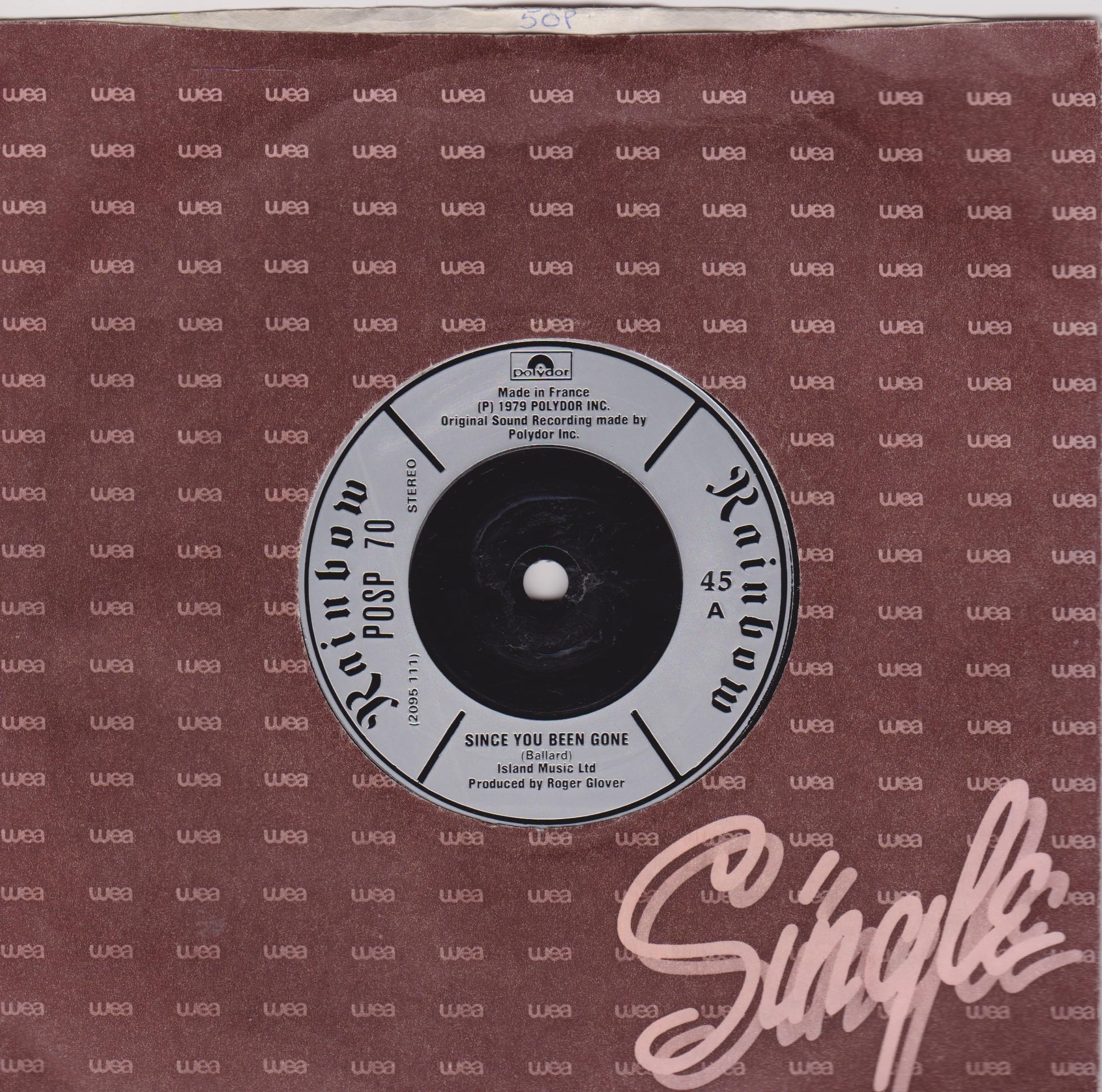 Rainbow - Since You Been Gone (Polydor 1979) 7" vinyl single VG/-