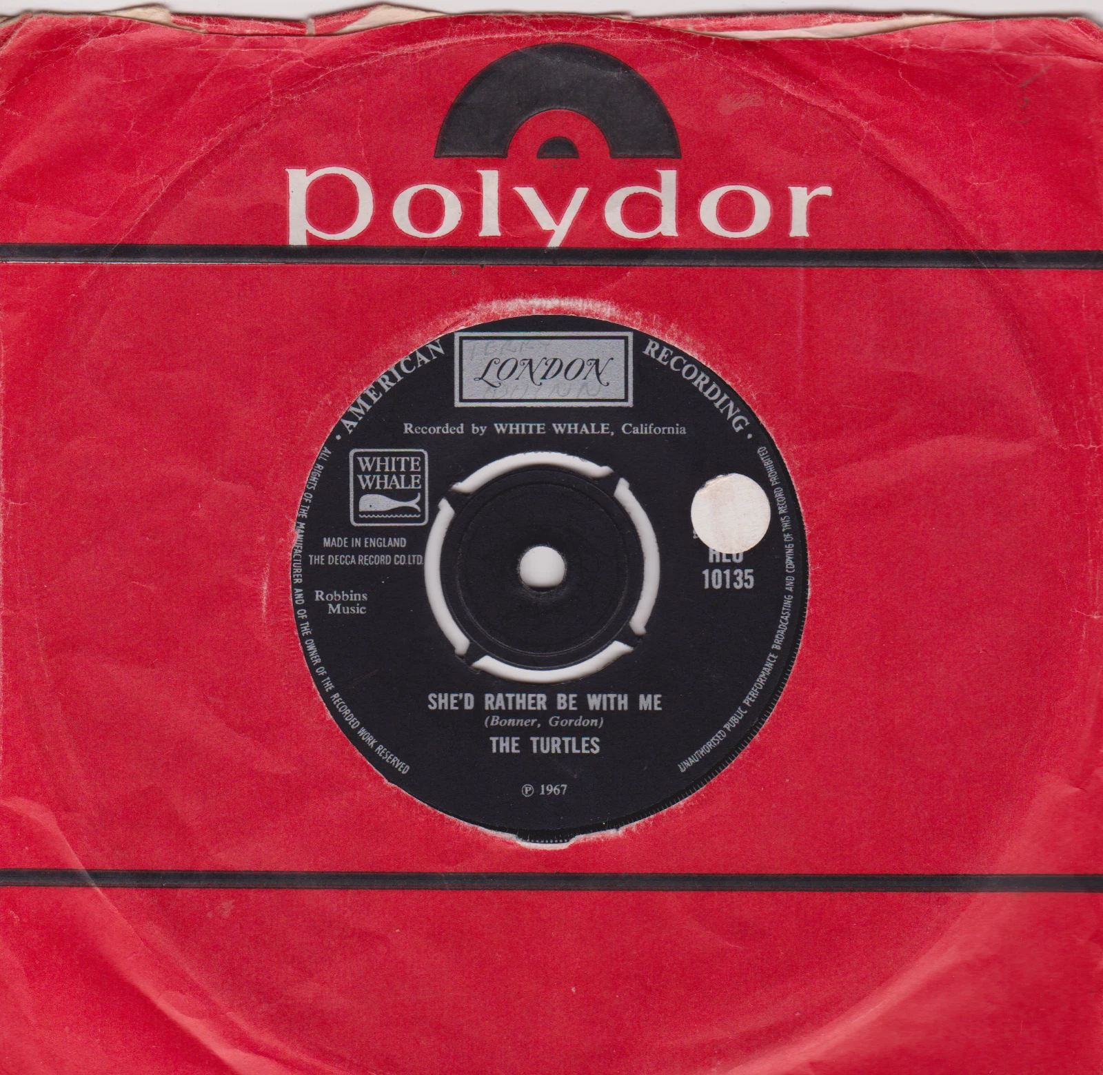 The Turtles – She'd Rather Be With Me (London 1967) 7" vinyl single VG/-