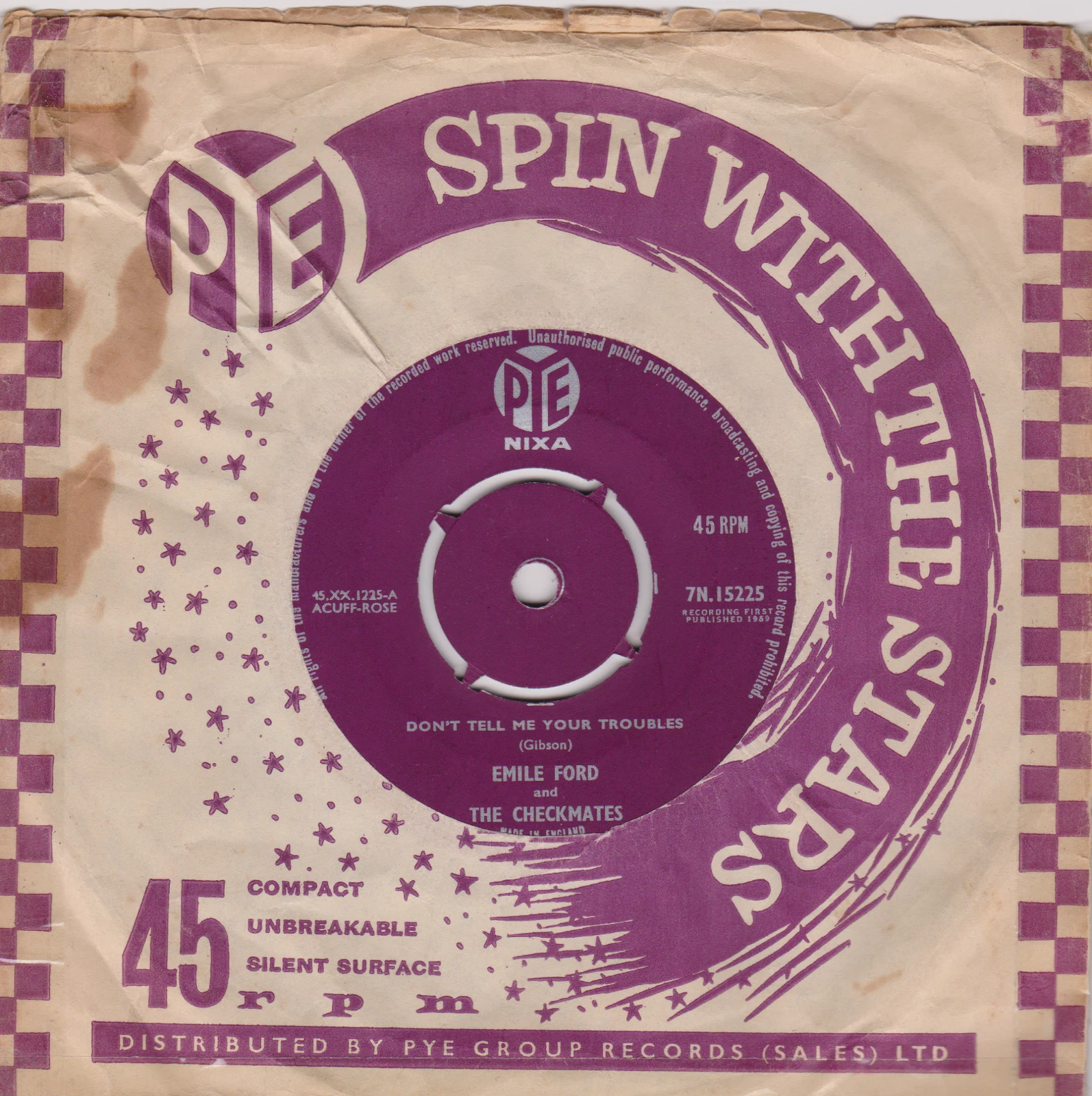 Emile Ford – Don't Tell Me Your Troubles (Pye 1959) 7" vinyl single VG/G+
