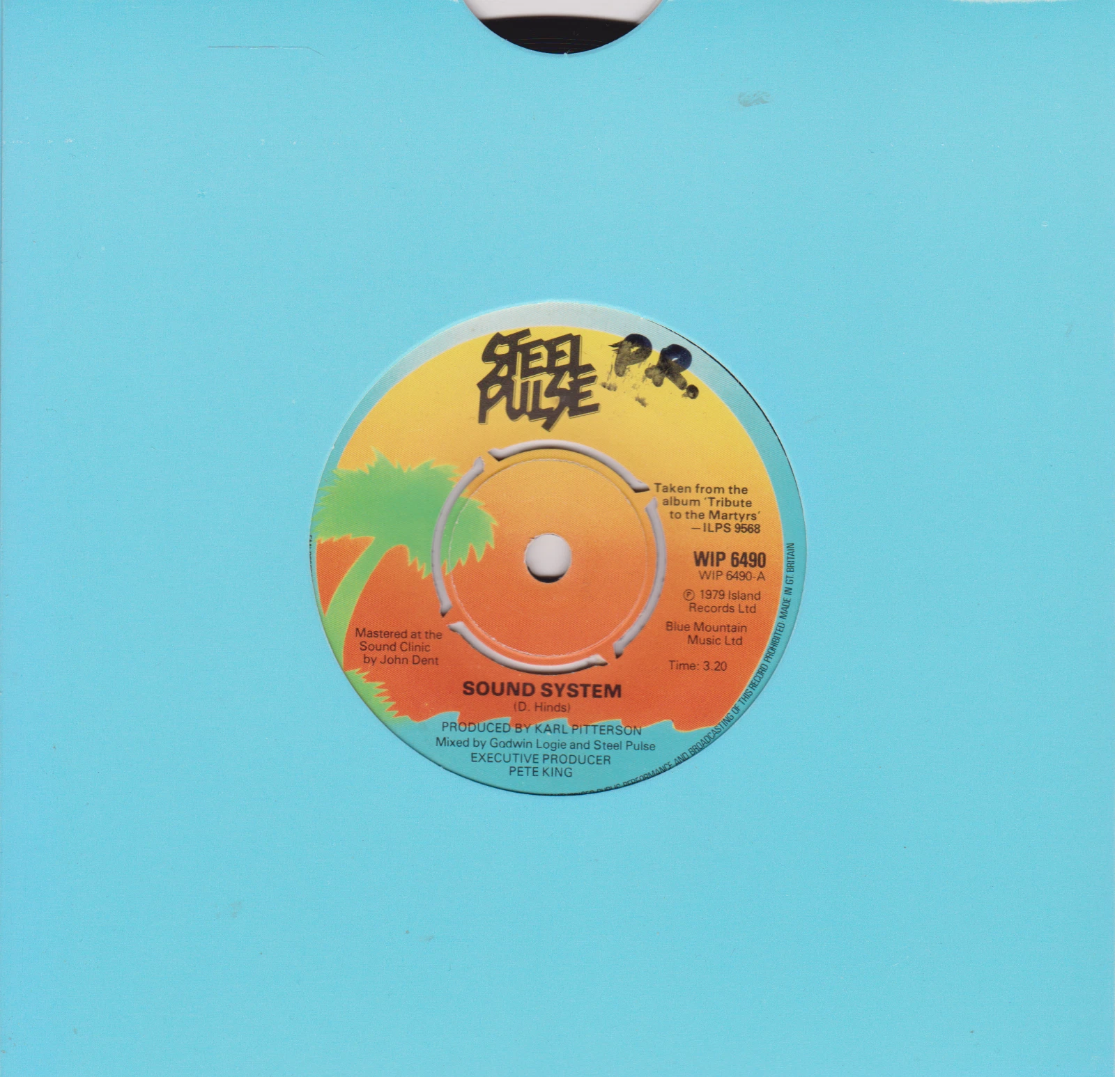 Steel Pulse – Sound System (Island 1979) 7" vinyl single VG/-