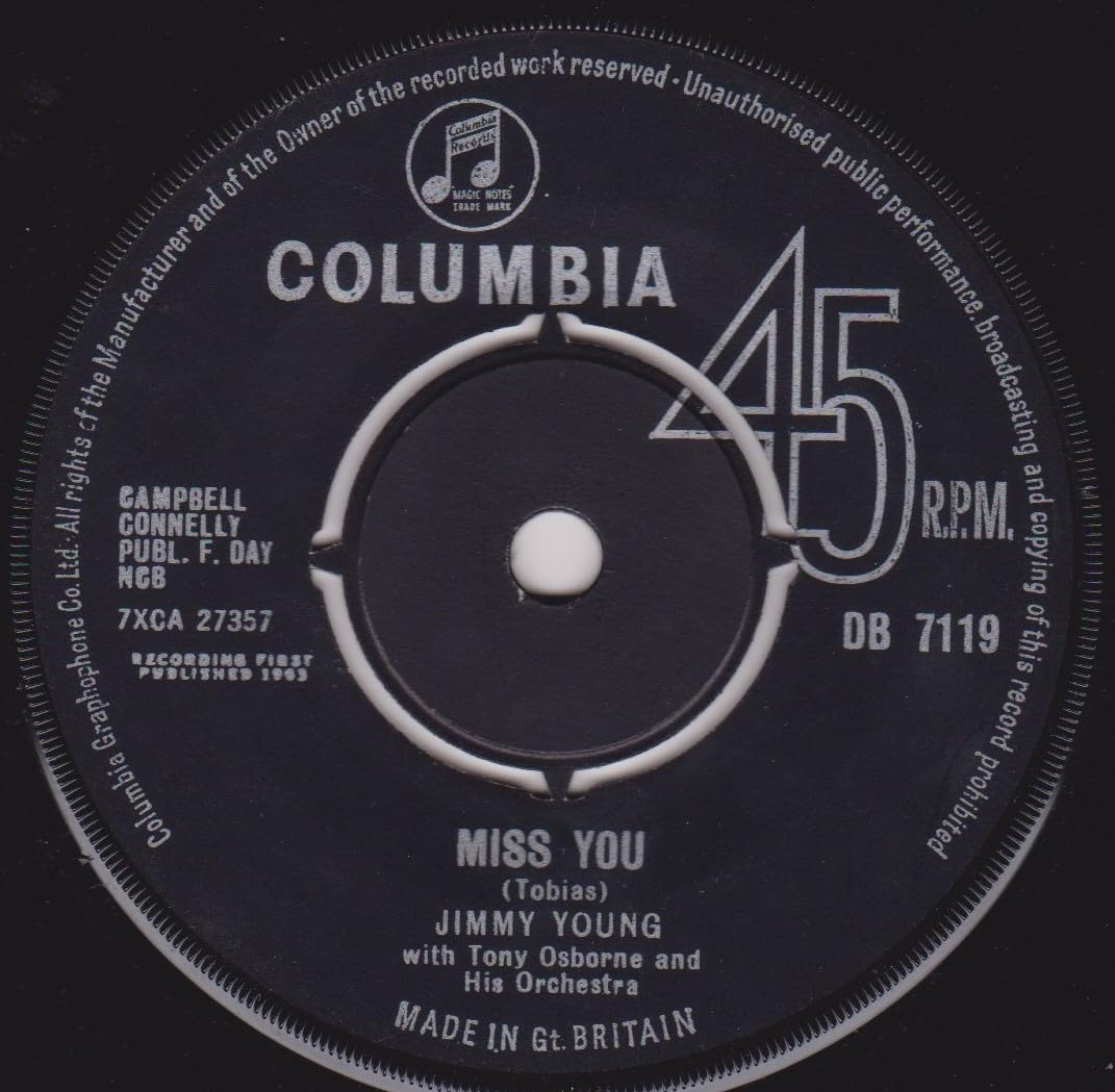 Jimmy Young – Miss You (Columbia 1963) 7'' vinyl single VG/-