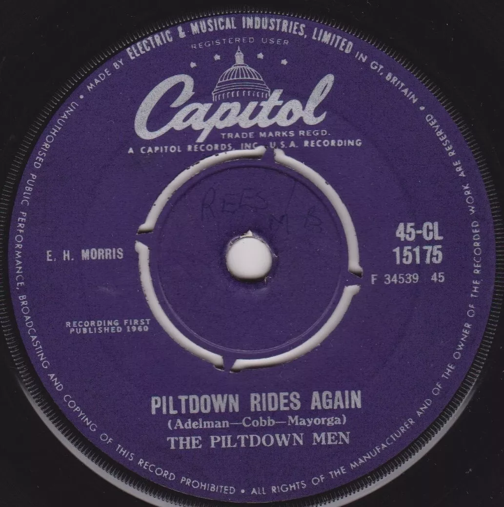 The Piltdown Men – Piltdown Rides Again (Capitol 1960) 7" vinyl single VG/-