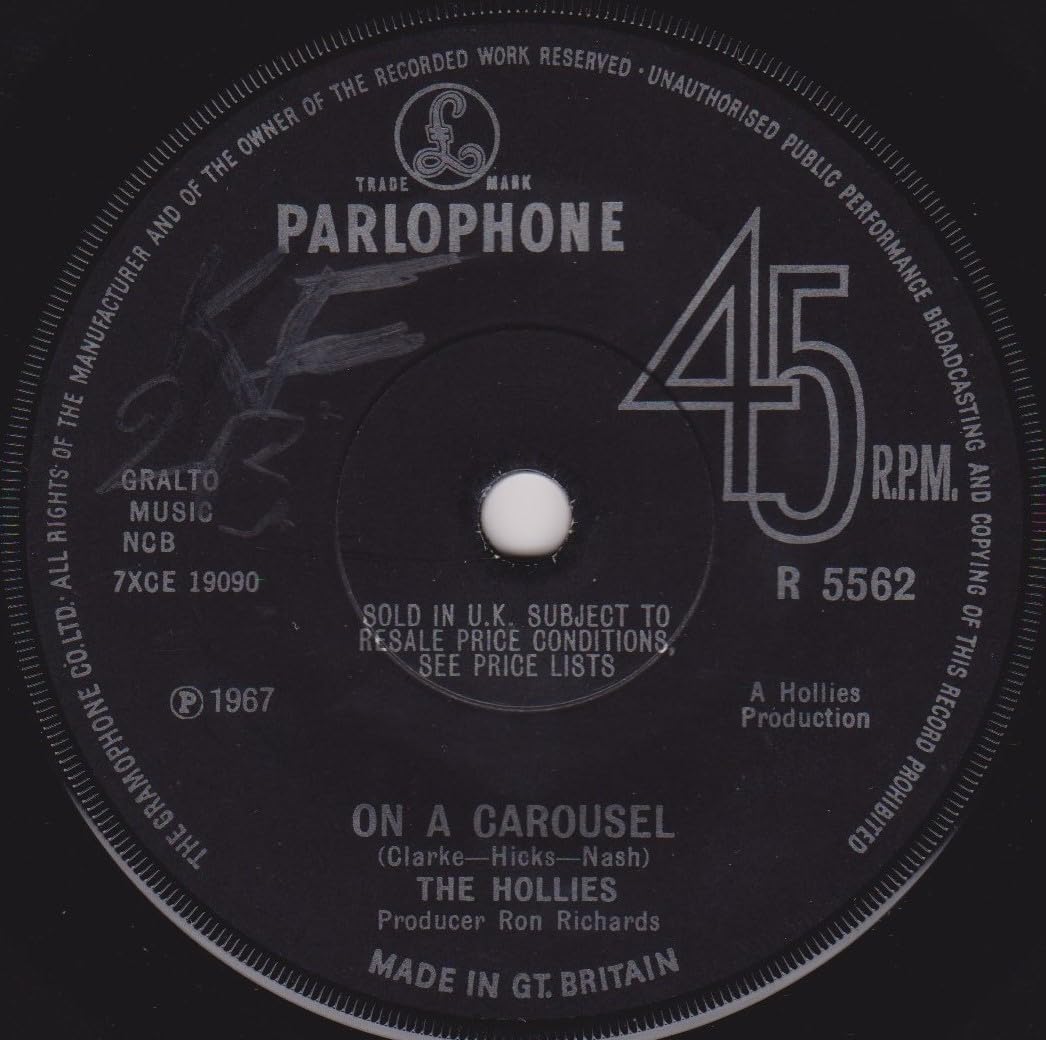 The Hollies - On A Carousel (Parlophone 1967) 7" vinyl single VG/-