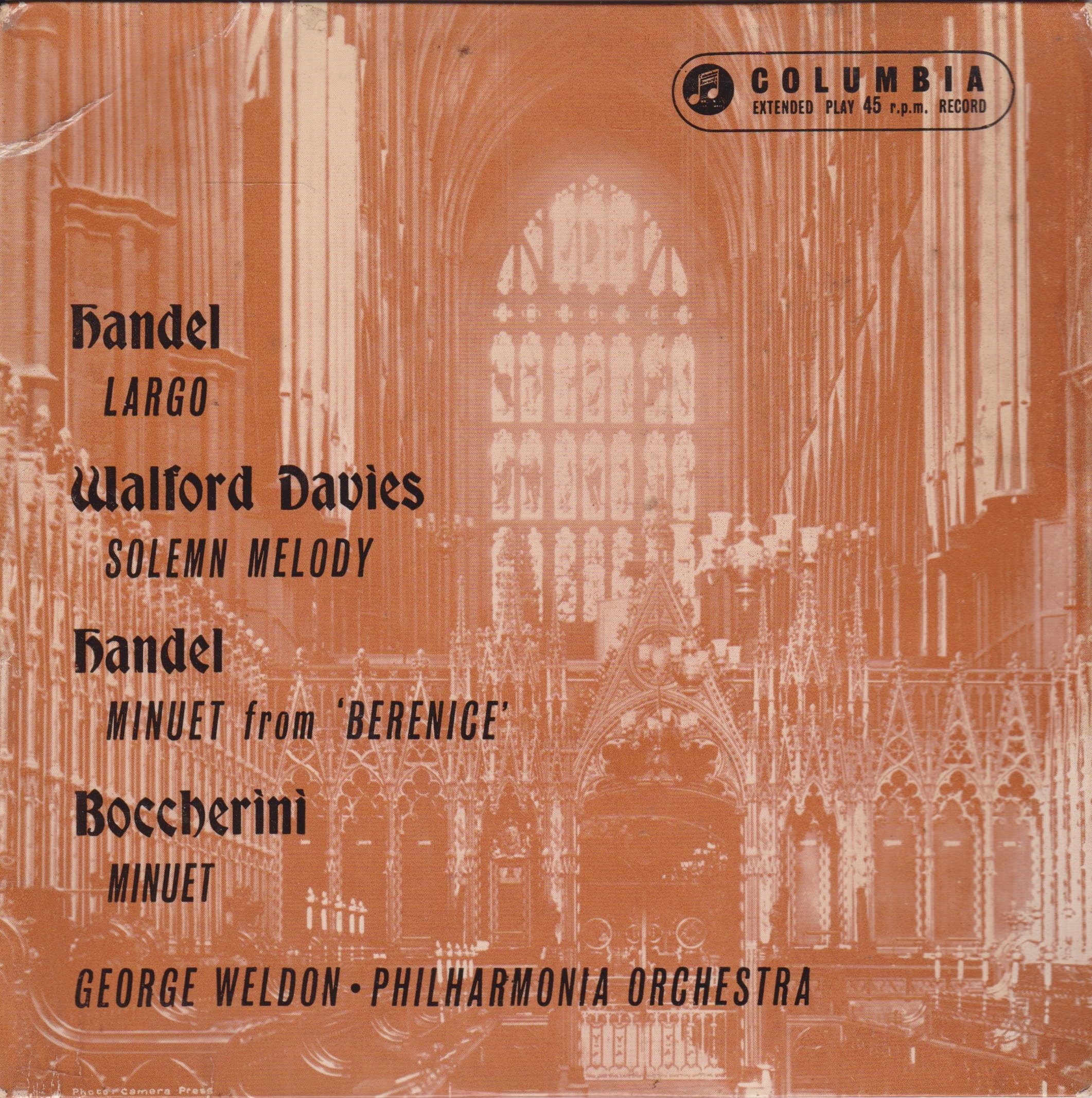 George Weldon, Philharmonia Orchestra – Largo (Columbia) 7" vinyl EP VG/VG