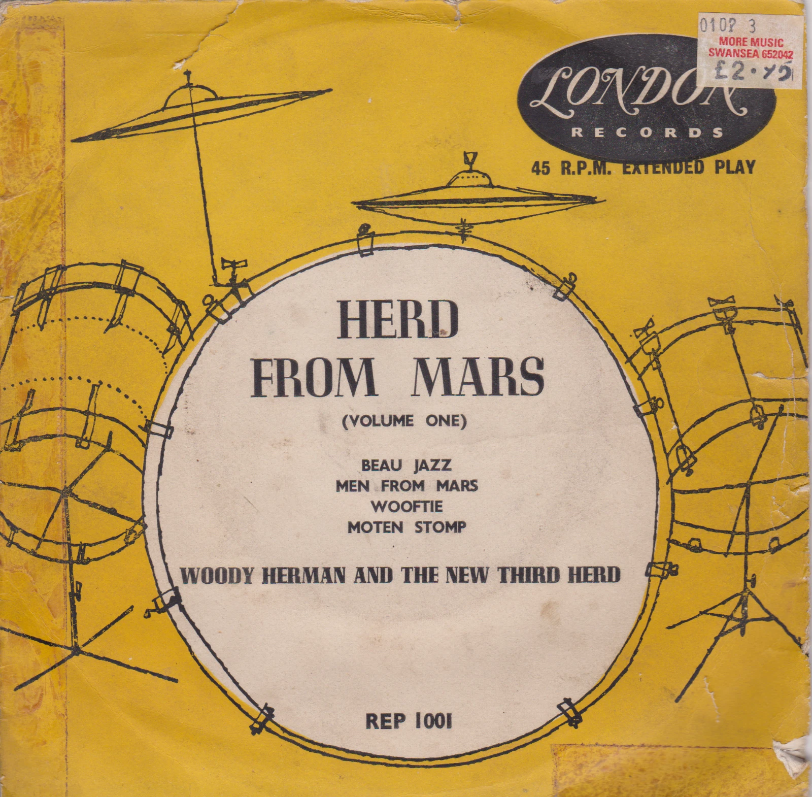 Woody Herman - Herd From Mars Volume 1 (London 1955) 7" vinyl P/S EP VG/G