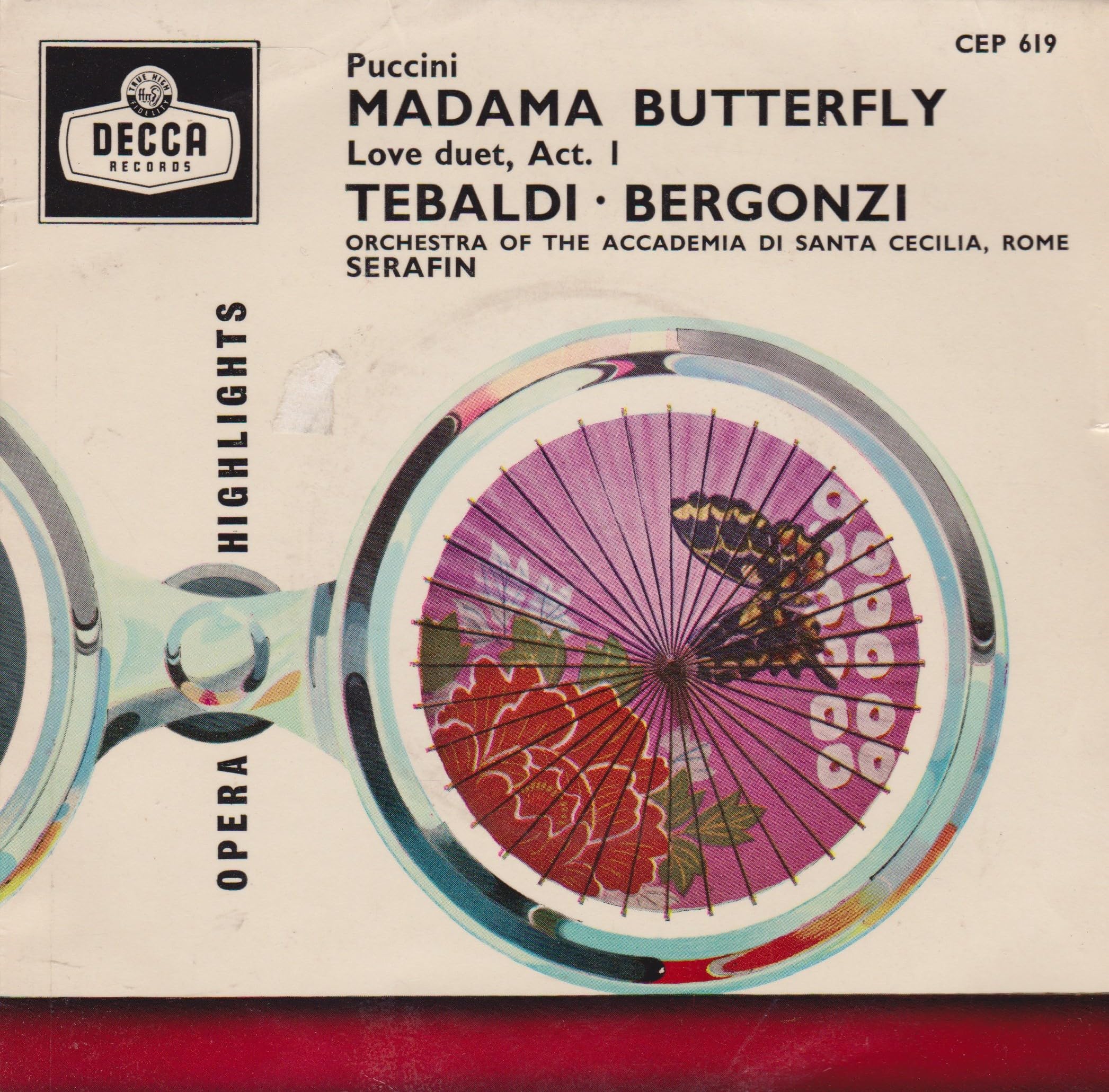 Puccini - Madama Butterfly Opera Highlights (Decca 1959) 7" vinyl EP VG/VG