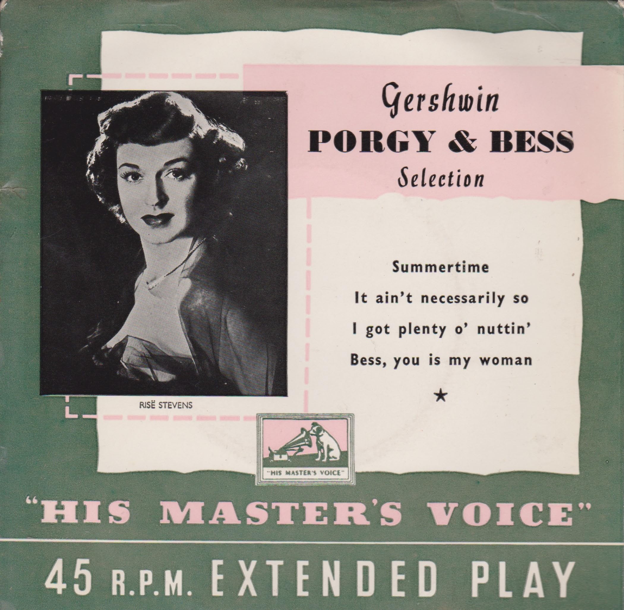George Gershwin - Selections From Porgy And Bess (HMV 1956) 7" vinyl EP VG/VG