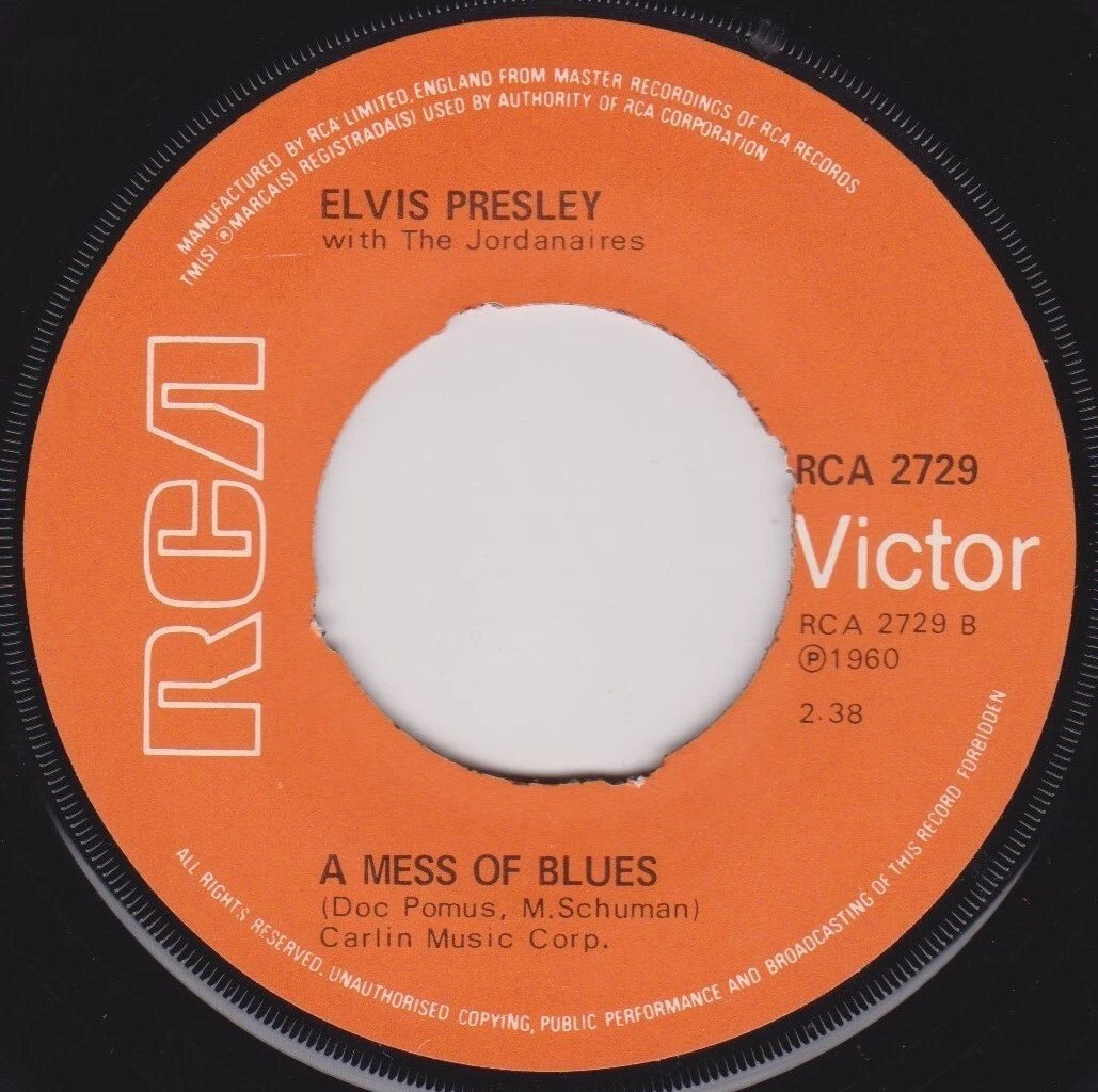 Elvis Presley With The Jordanaires - The Girl Of My Best Friend 7" vinyl VG juke
