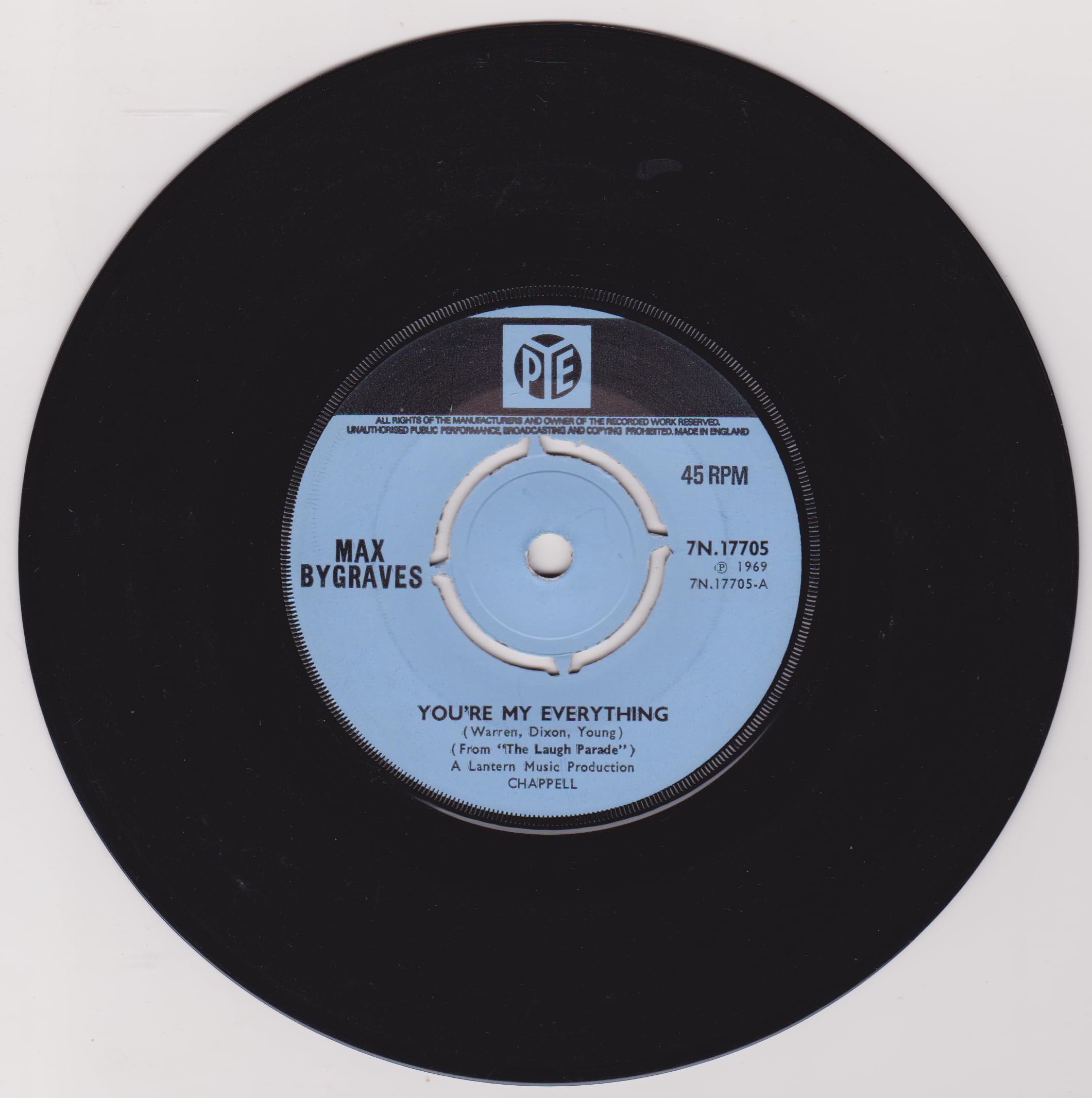 Max Bygraves – You're My Everything (Pye 1969) 7" vinyl single VG/-