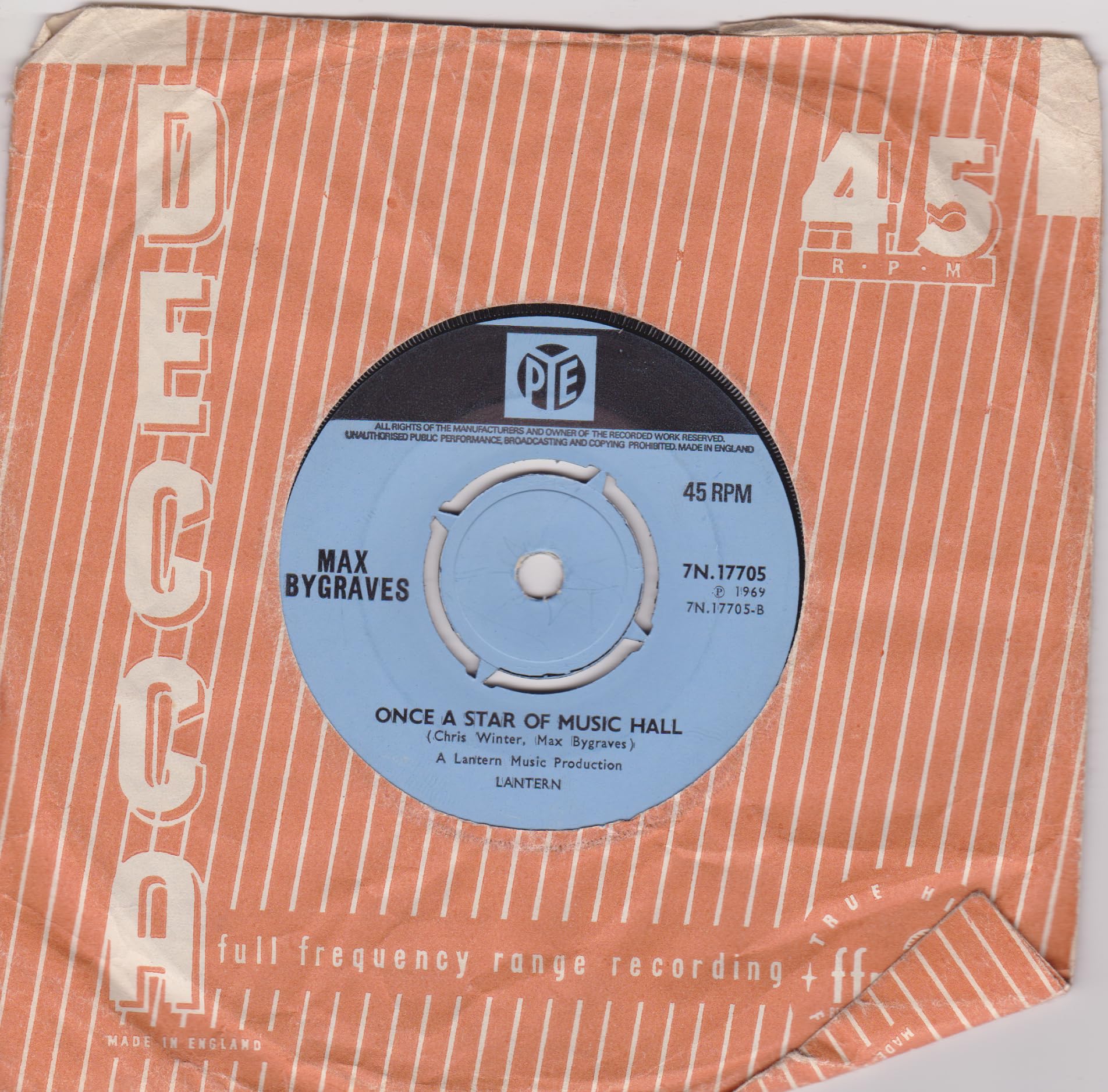 Max Bygraves – You're My Everything (Pye 1969) 7" vinyl single VG/-