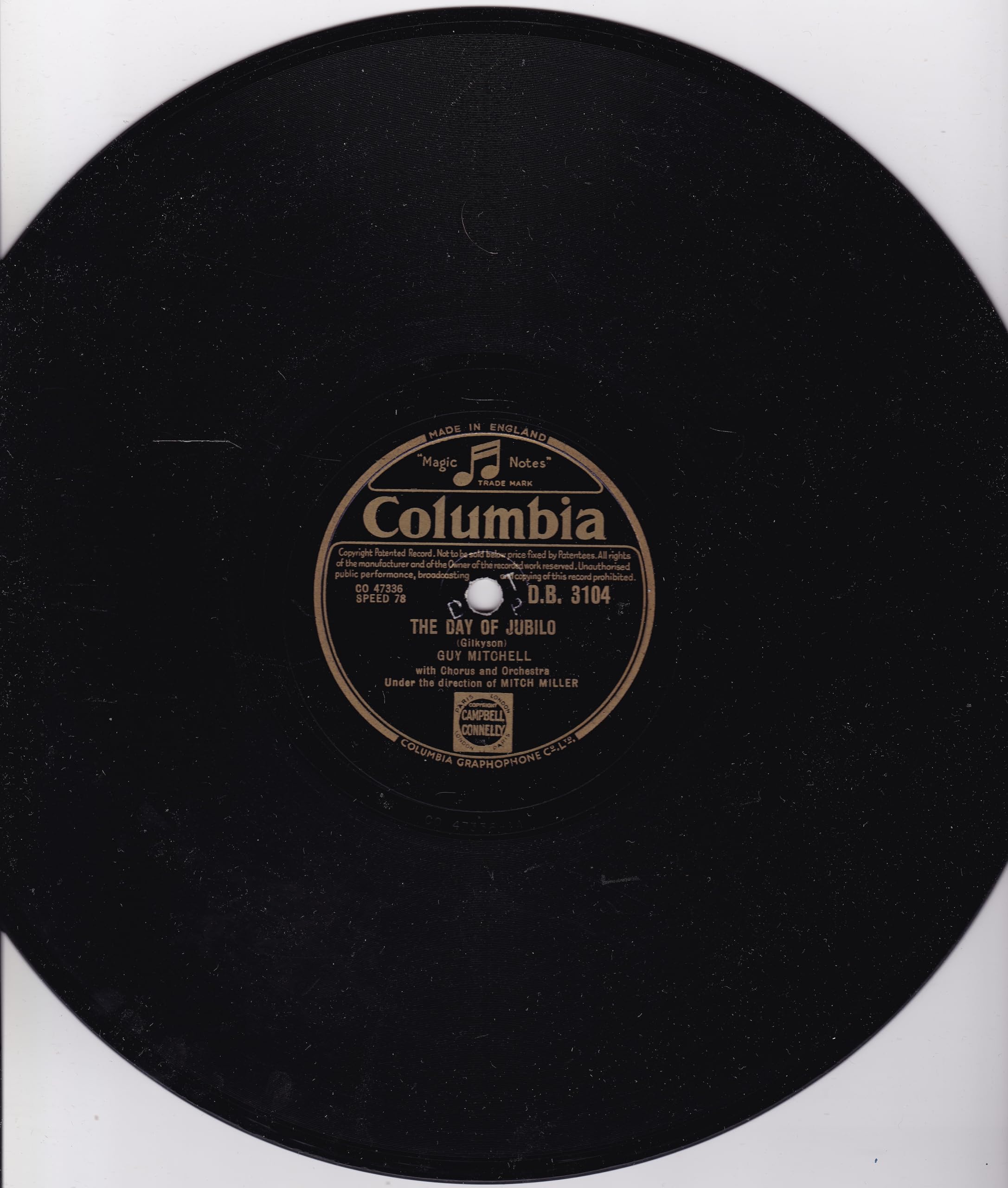 Guy Mitchell - The Day of Jubilo (Columbia 1952) 10" 78 RPM shellac single VG/-