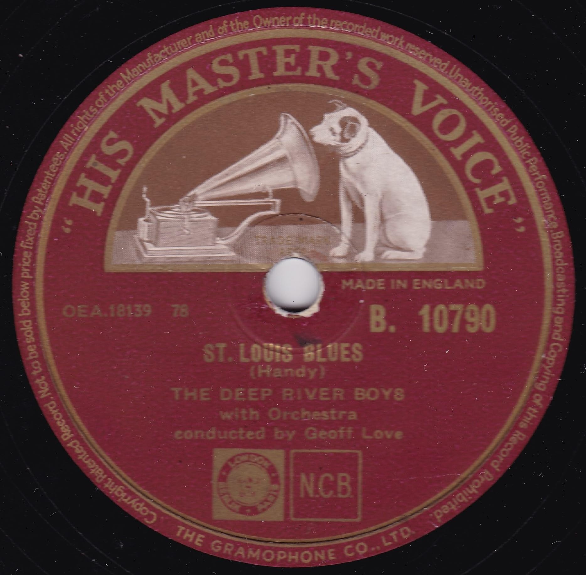 The Deep River Boys ‎– Shake, Rattle And Roll (HMV) 10" 78RPM shellac single VG/-
