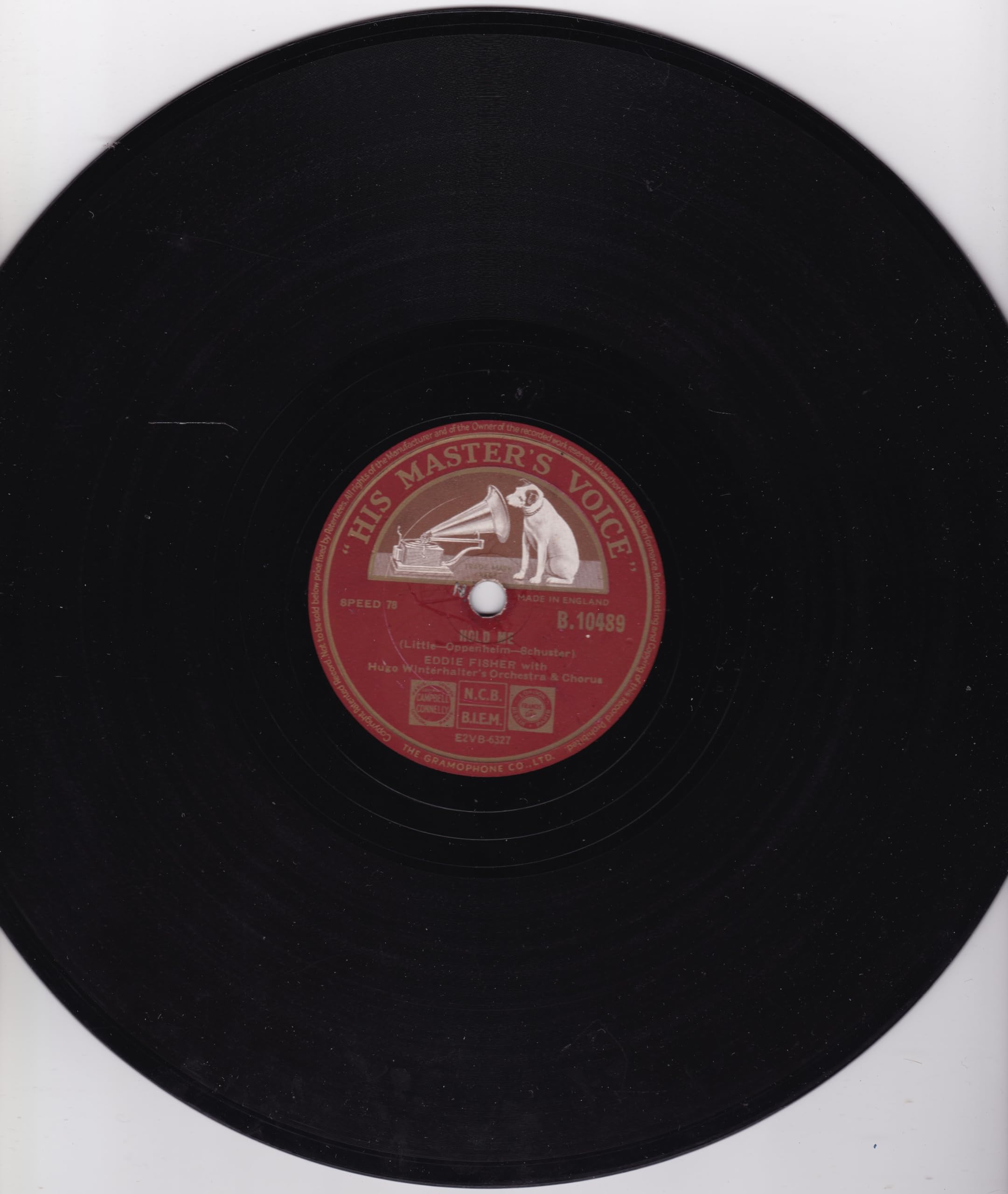 Eddie Fisher ‎– Hold Me (HMV 1953) 10" 78RPM shellac single VG/-