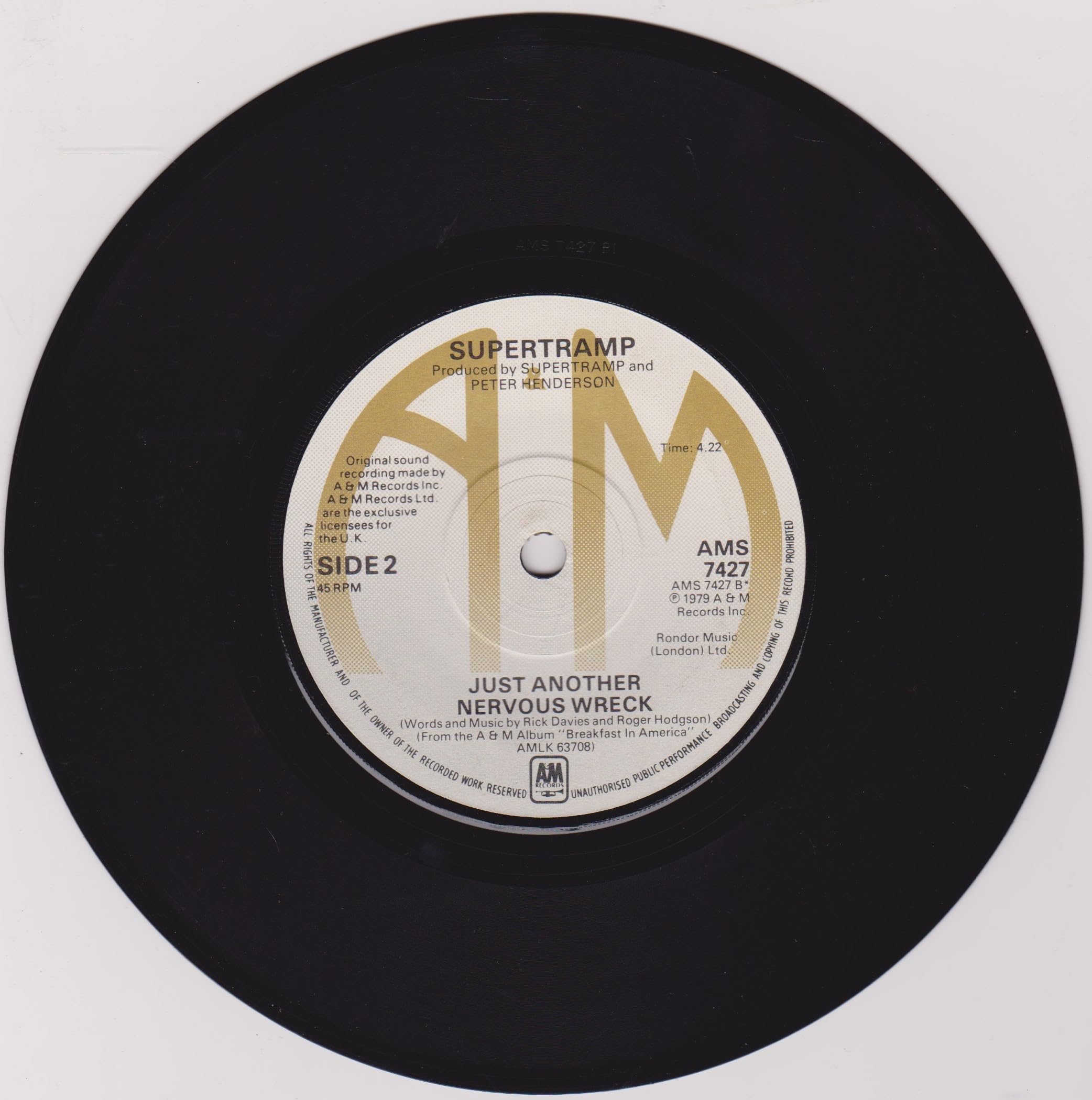 Supertramp - The Logical Song (A&M 1979) 7" vinyl single VG/VG