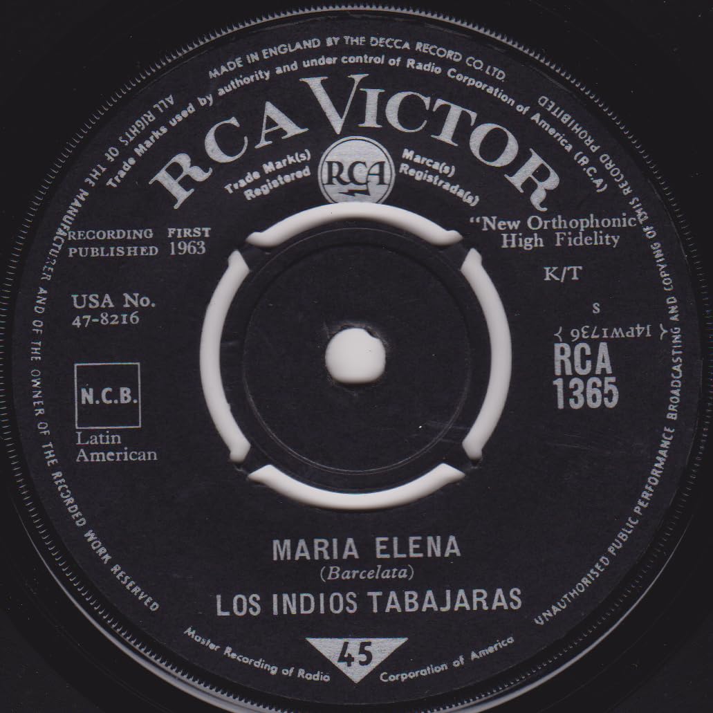 Los Indios Tabajaras - Maria Elena (RCA Victor 1963) 7" vinyl single VG/-