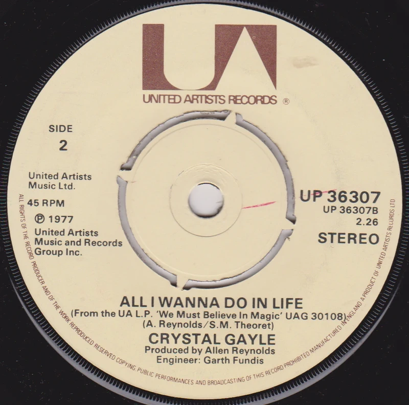 Crystal Gayle - Don't It Make My Brown Eyes Blue (UA 1977) 7" vinyl single VG/-