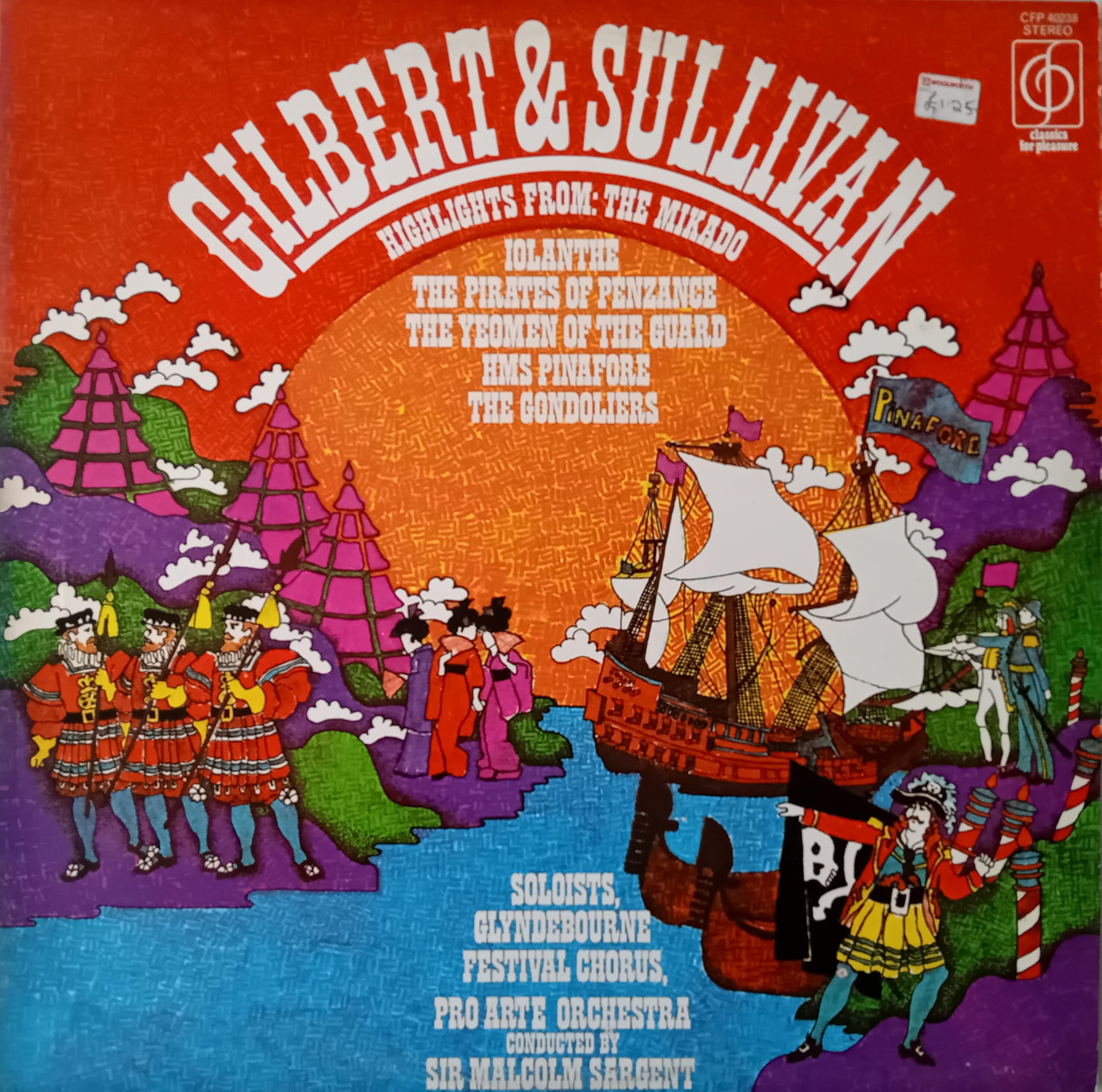 Gilbert & Sullivan, Glyndebourne Festival Chorus - Highlights From: The Mikado, Iolanthe, The Pirates Of Penzance, HMS Pinafore, The Gondoliers 12" vinyl LP VG/VG