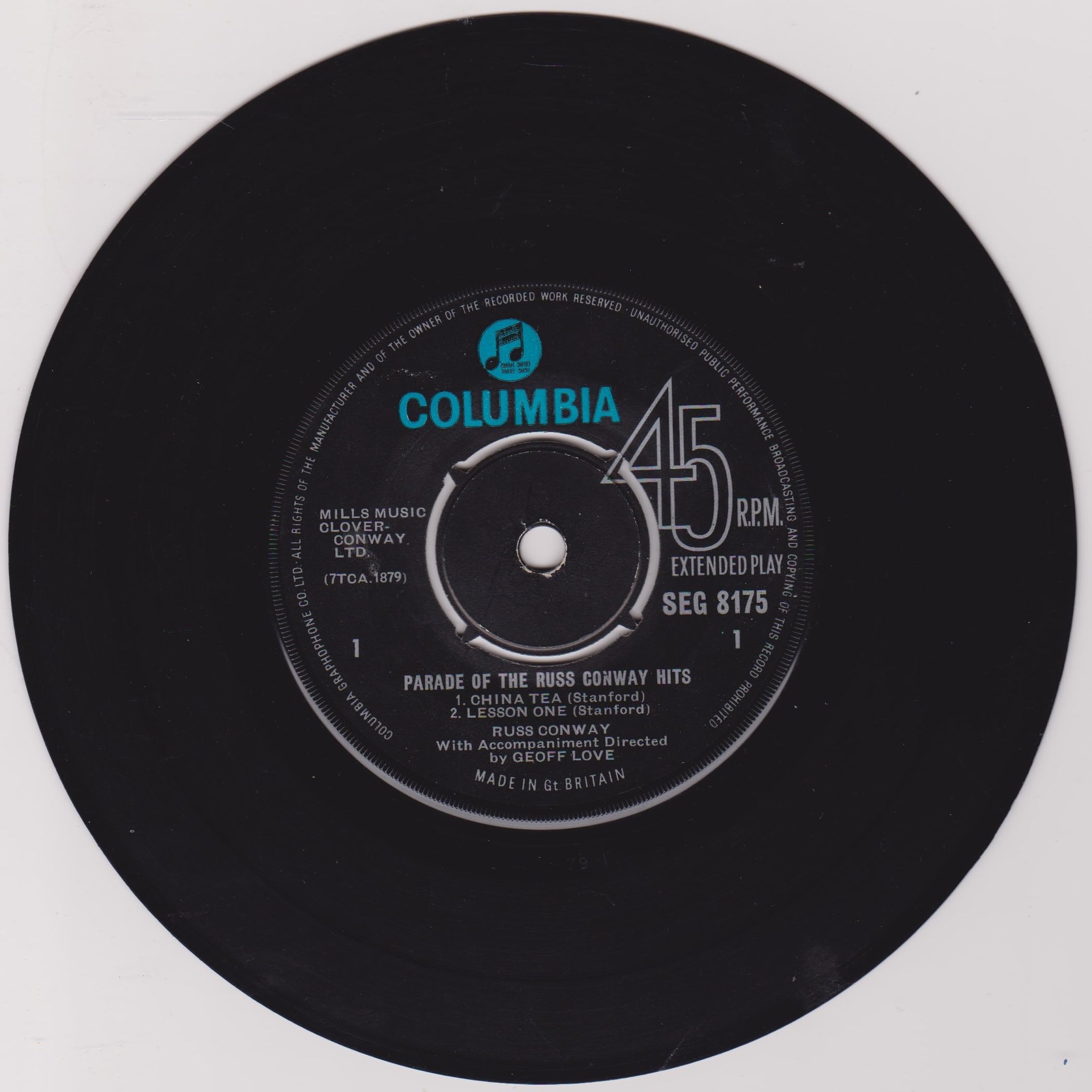 Russ Conway's Tops in Party Pops (Columbia 1961) 7" vinyl EP VG/VG