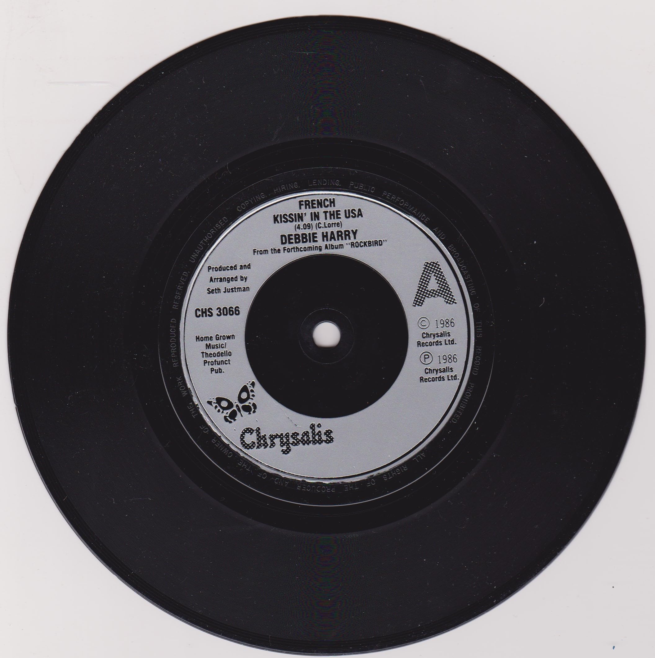 Debbie Harry ‎– French Kissin (Chrysalis 1986) 7" vinyl single VG/VG
